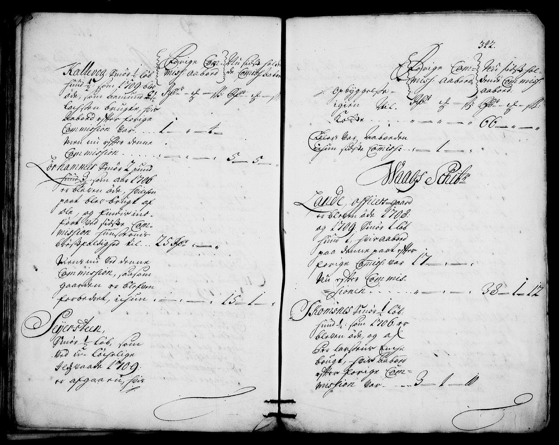 Rentekammeret inntil 1814, Realistisk ordnet avdeling, AV/RA-EA-4070/On/L0003: [Jj 4]: Kommisjonsforretning over Vilhelm Hanssøns forpaktning av Halsnøy klosters gods, 1712-1722, p. 341b-342a