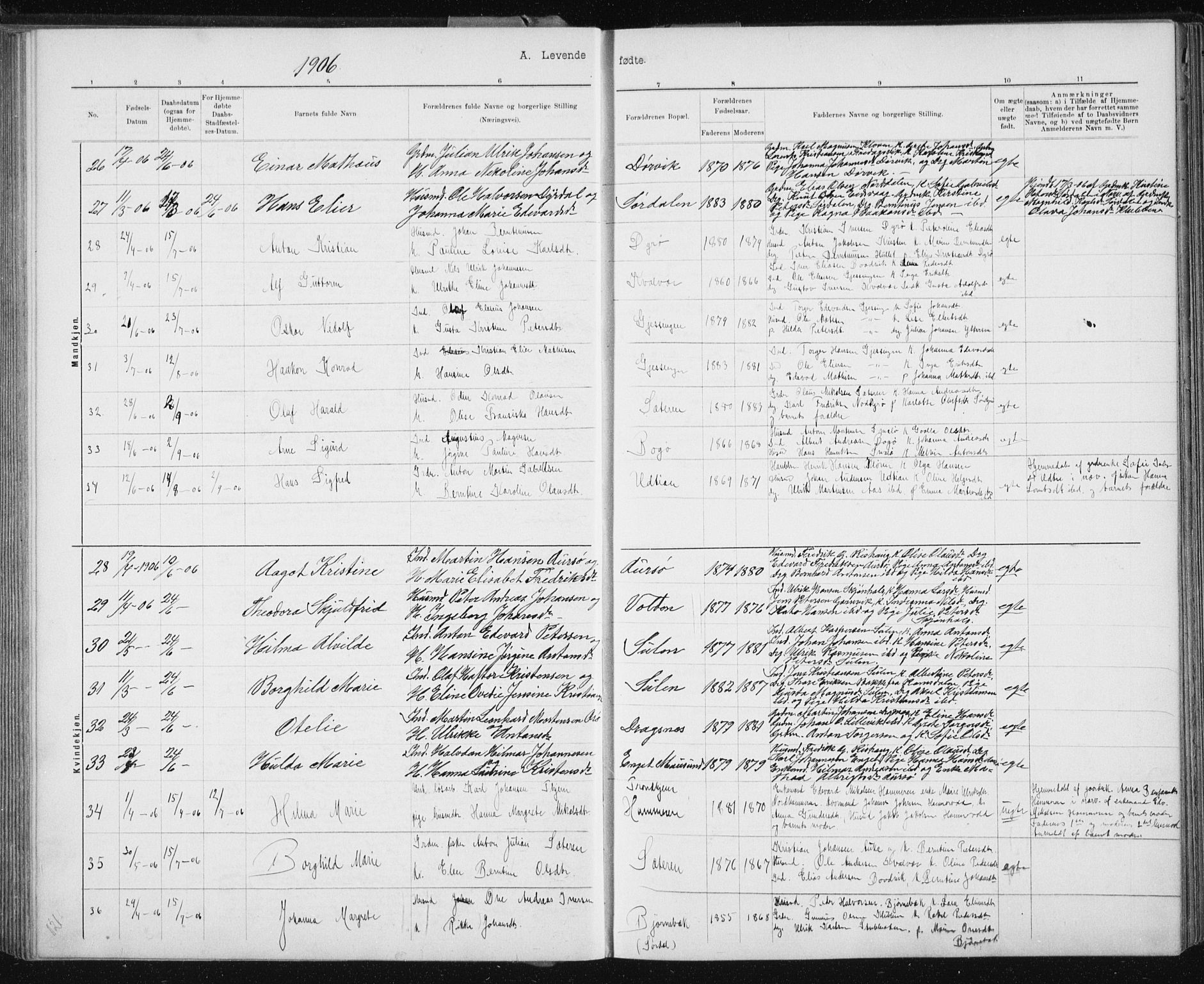 Ministerialprotokoller, klokkerbøker og fødselsregistre - Sør-Trøndelag, AV/SAT-A-1456/640/L0586: Parish register (copy) no. 640C03b, 1891-1908