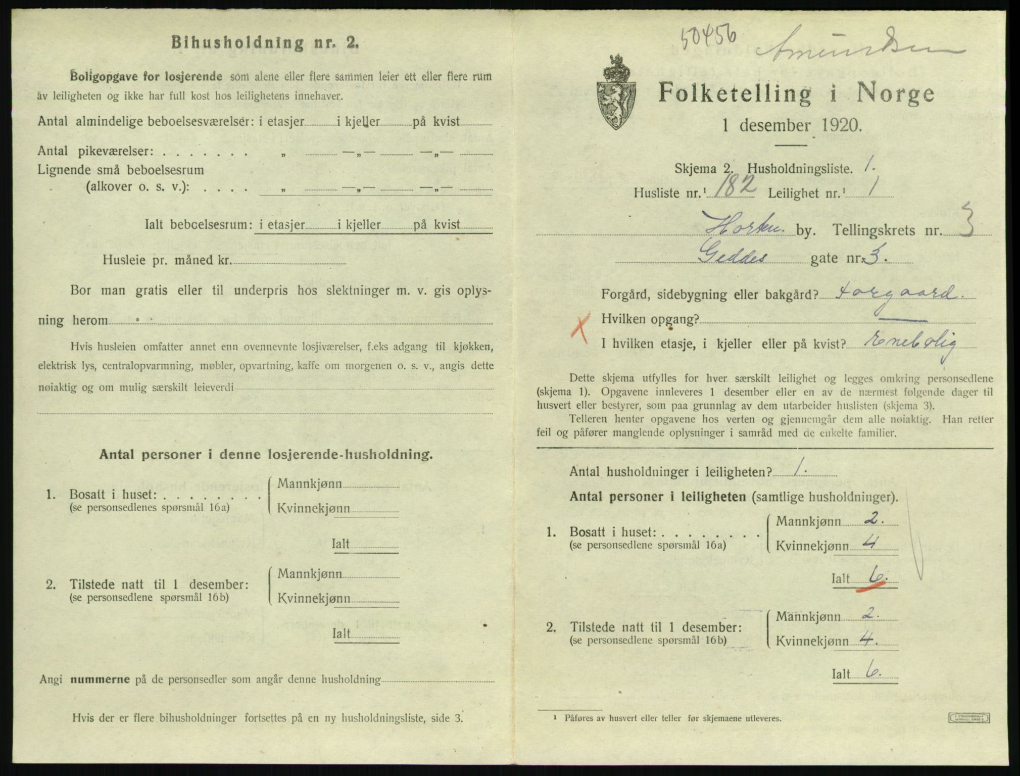 SAKO, 1920 census for Horten, 1920, p. 4709
