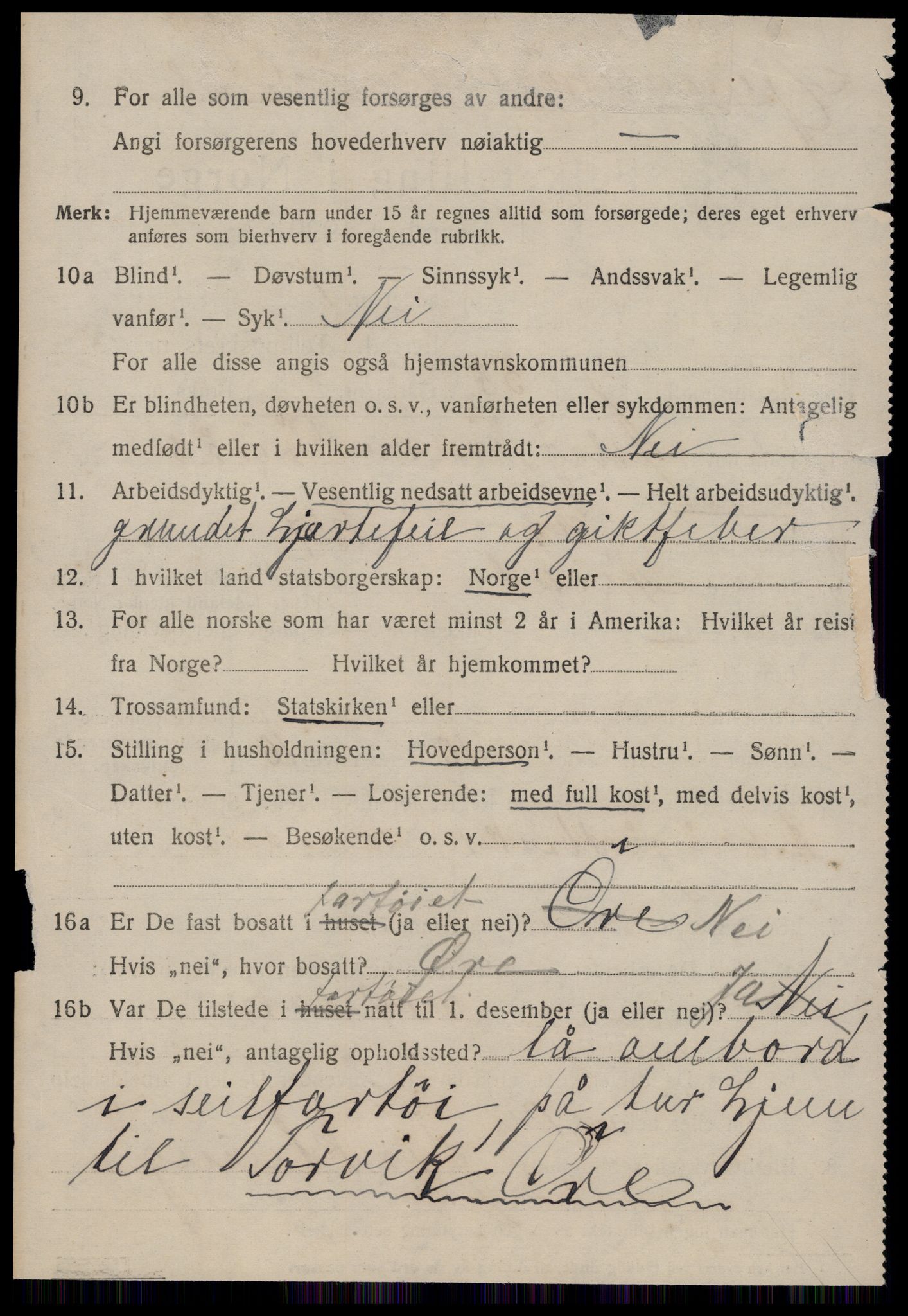 SAT, 1920 census for Kvernes, 1920, p. 1582