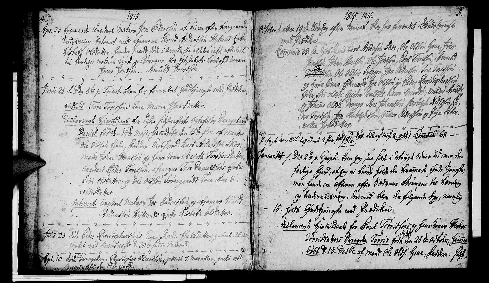 Ministerialprotokoller, klokkerbøker og fødselsregistre - Møre og Romsdal, SAT/A-1454/574/L0877: Parish register (official) no. 574A03, 1814-1832, p. 4-5