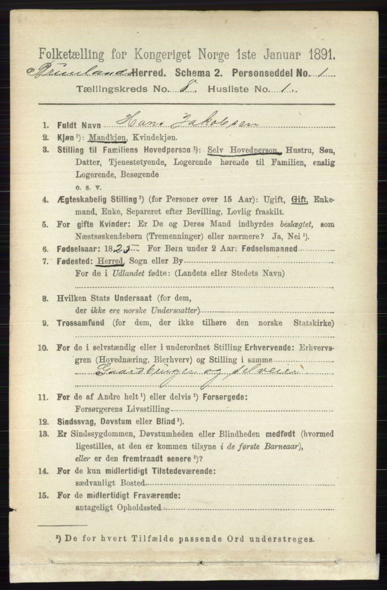 RA, 1891 census for 0726 Brunlanes, 1891, p. 3573