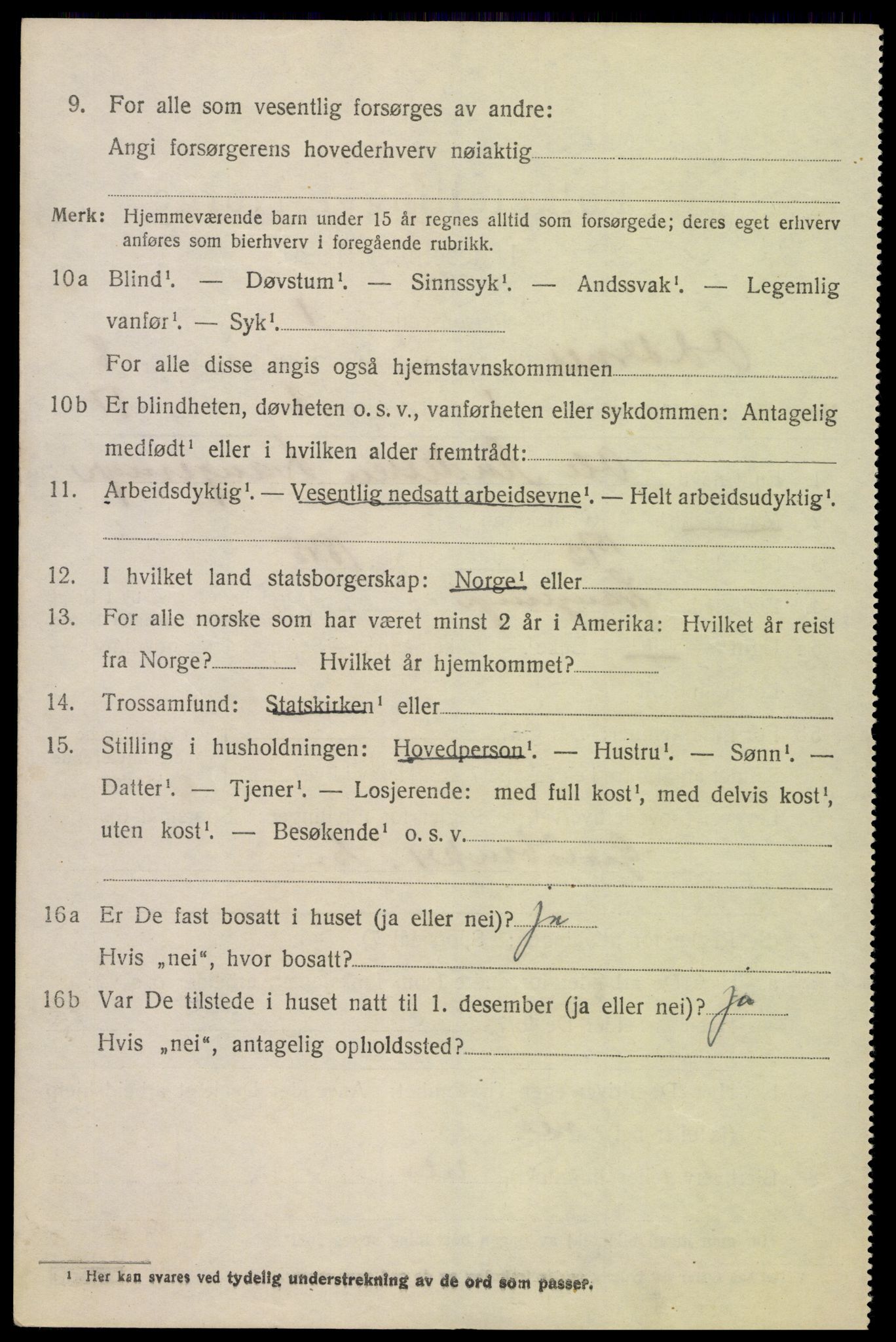 SAK, 1920 census for Oddernes, 1920, p. 5570