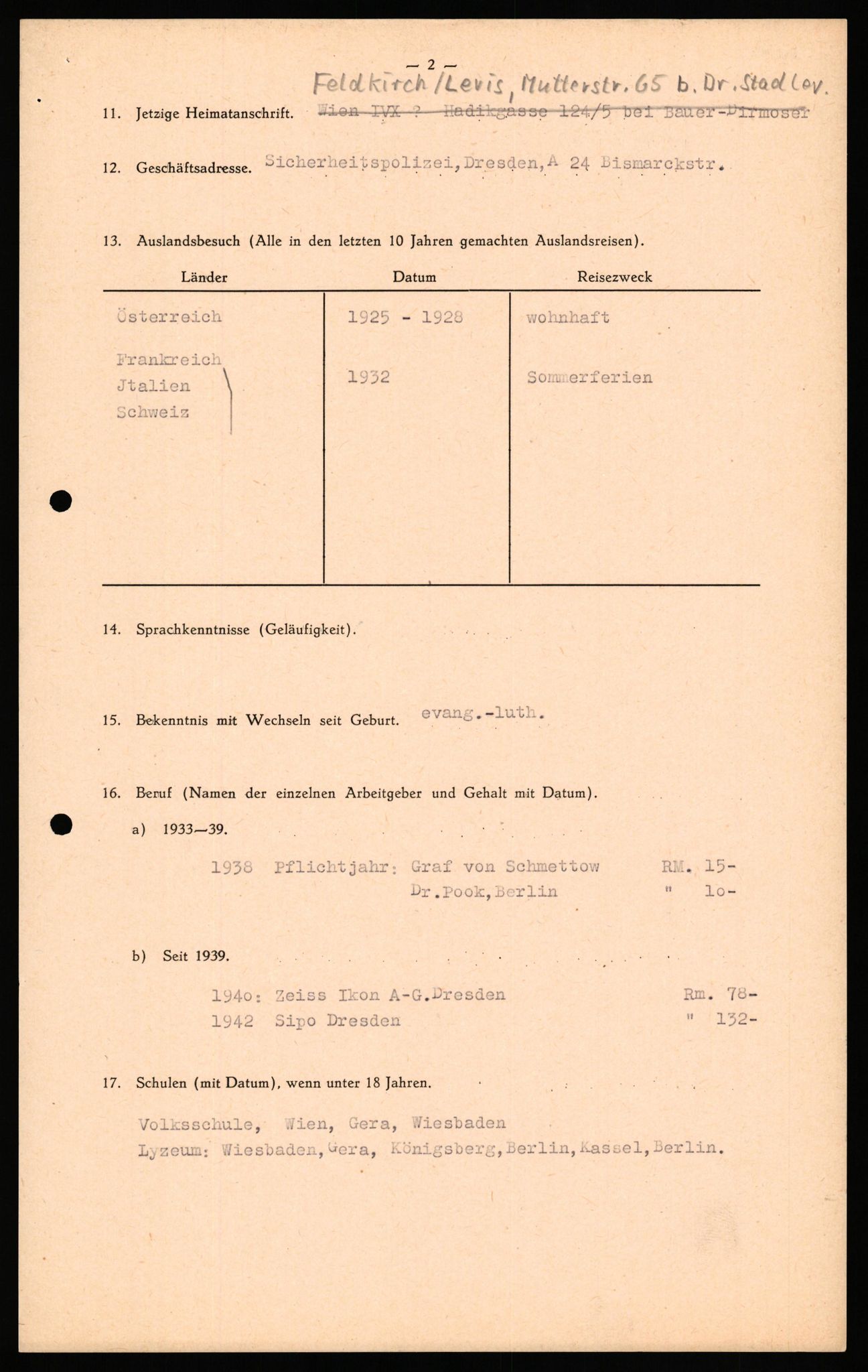 Forsvaret, Forsvarets overkommando II, AV/RA-RAFA-3915/D/Db/L0038: CI Questionaires. Tyske okkupasjonsstyrker i Norge. Østerrikere., 1945-1946, p. 232