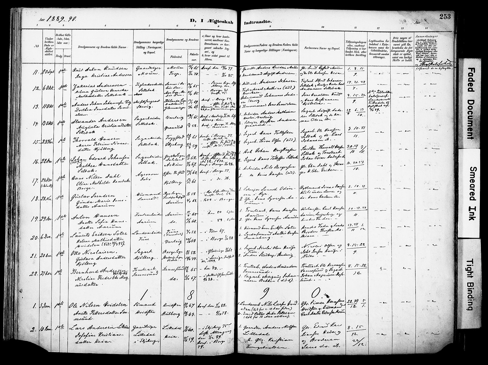 Borge prestekontor Kirkebøker, AV/SAO-A-10903/F/Fa/L0008: Parish register (official) no. I 8B, 1887-1902, p. 253