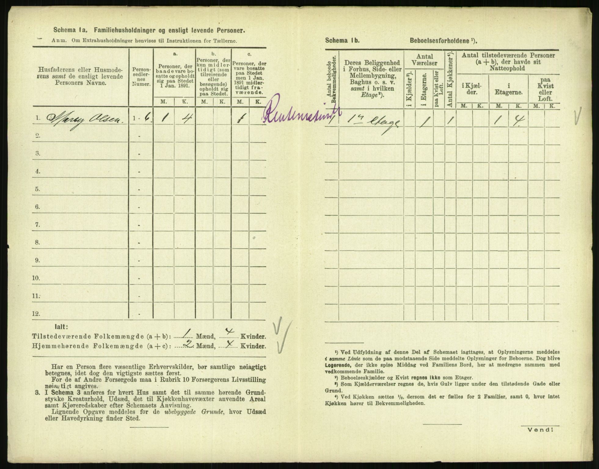 RA, 1891 census for 0801 Kragerø, 1891, p. 1201