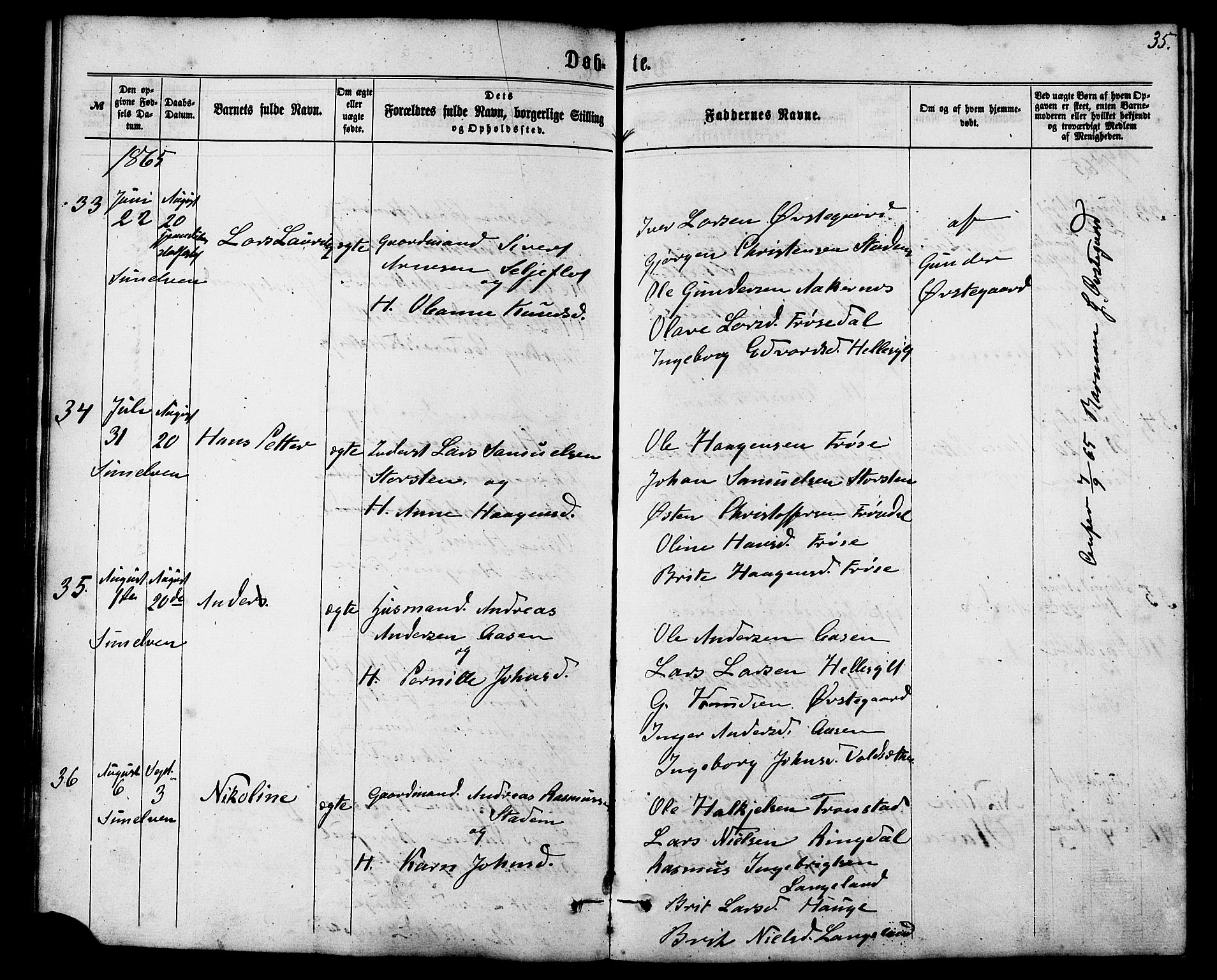 Ministerialprotokoller, klokkerbøker og fødselsregistre - Møre og Romsdal, AV/SAT-A-1454/517/L0226: Parish register (official) no. 517A06, 1862-1881, p. 35