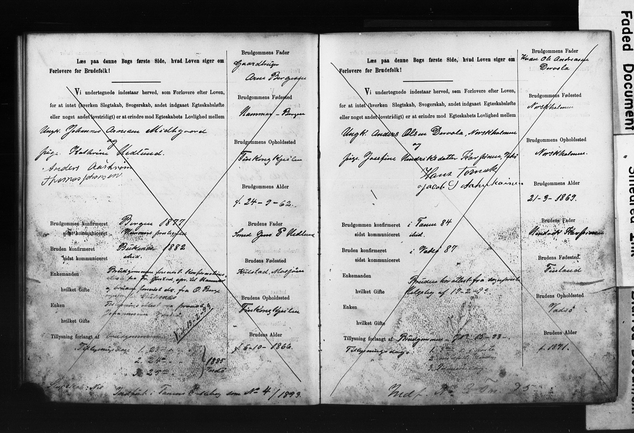 Tana sokneprestkontor, SATØ/S-1334/I/Ib/L0037/0002: Banns register no. 37.2, 1891-1903