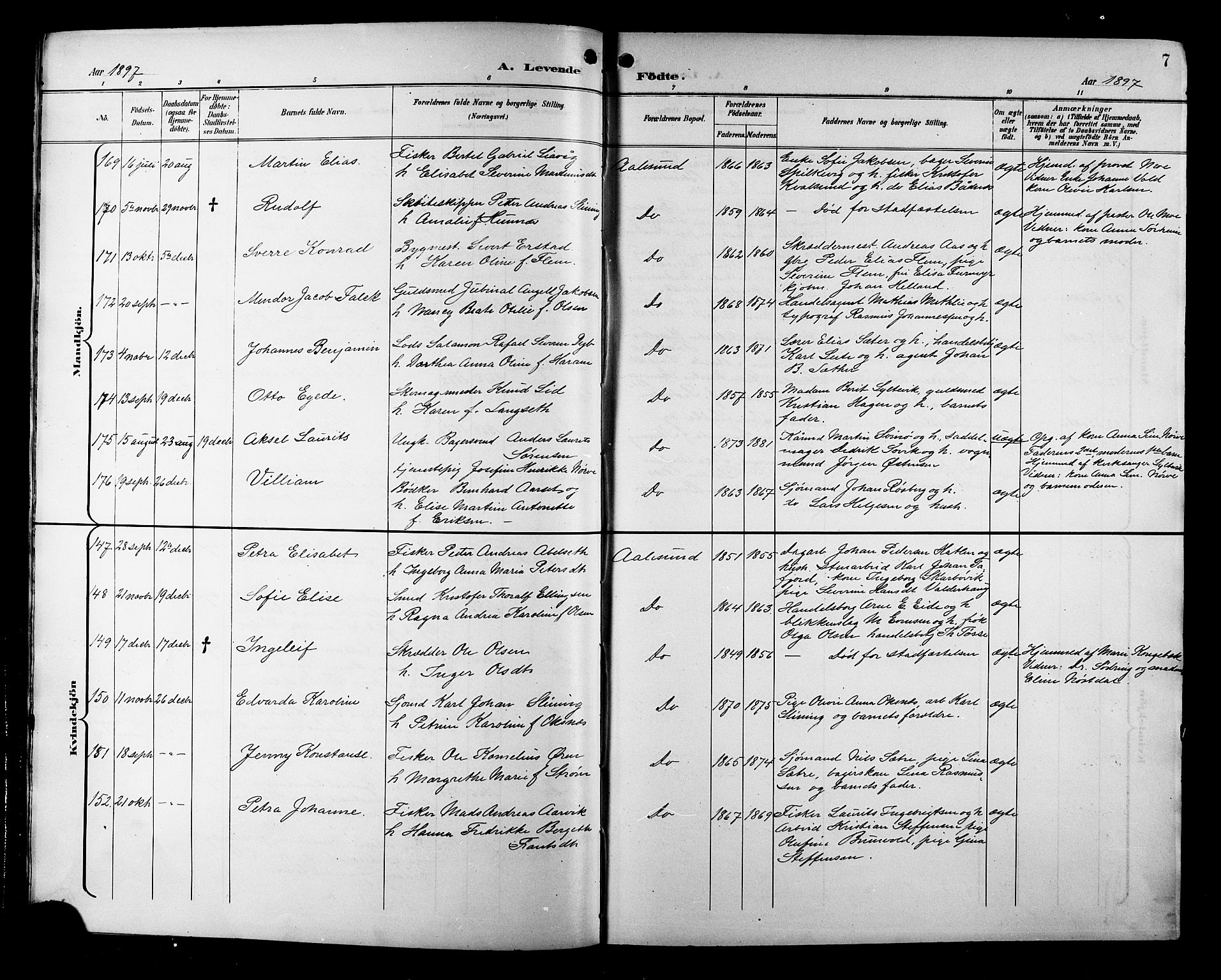 Ministerialprotokoller, klokkerbøker og fødselsregistre - Møre og Romsdal, AV/SAT-A-1454/529/L0468: Parish register (copy) no. 529C05, 1897-1908, p. 7