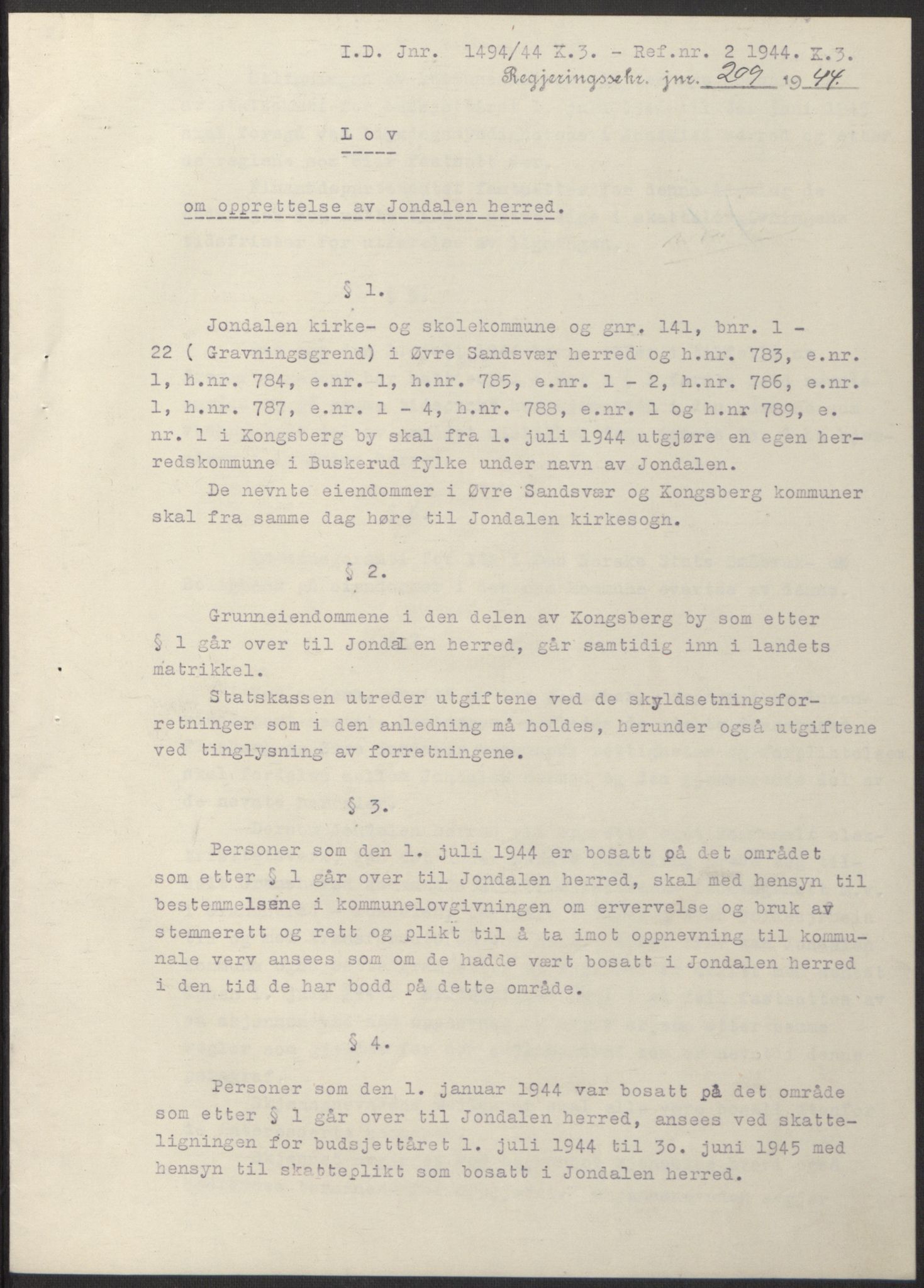 NS-administrasjonen 1940-1945 (Statsrådsekretariatet, de kommisariske statsråder mm), RA/S-4279/D/Db/L0100: Lover, 1944, p. 364