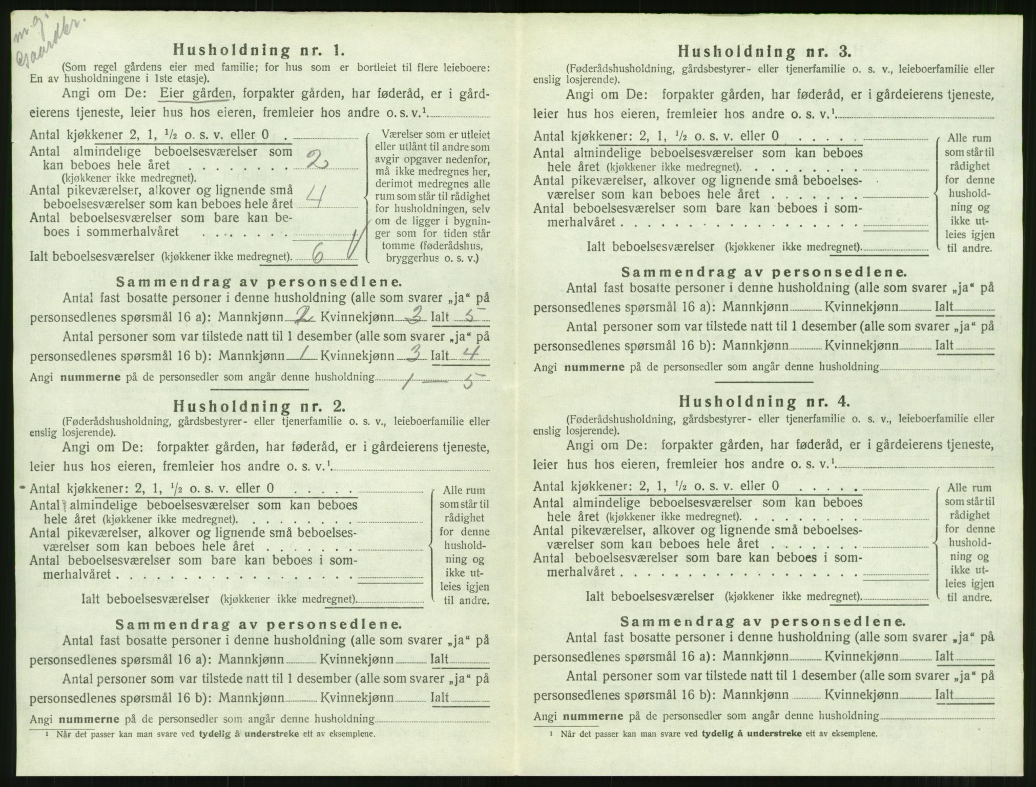 SAT, 1920 census for Øksendal, 1920, p. 220