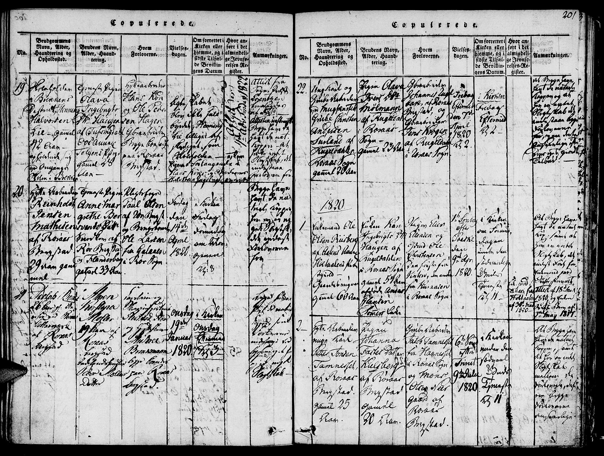 Ministerialprotokoller, klokkerbøker og fødselsregistre - Sør-Trøndelag, SAT/A-1456/681/L0929: Parish register (official) no. 681A07, 1817-1828, p. 201