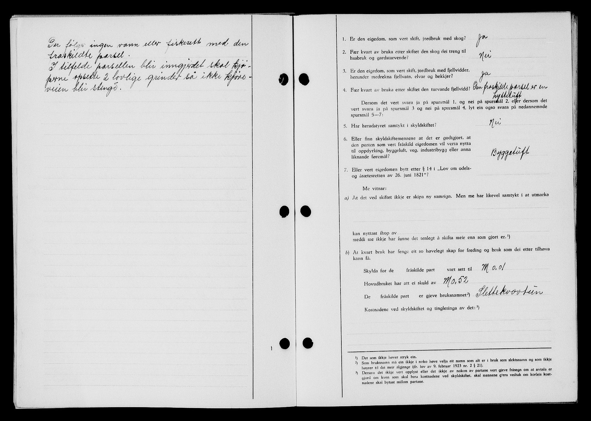 Flekkefjord sorenskriveri, SAK/1221-0001/G/Gb/Gba/L0060: Mortgage book no. A-8, 1945-1946, Diary no: : 272/1946