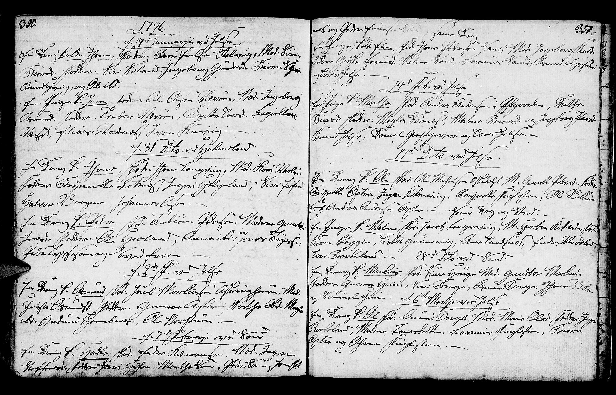 Jelsa sokneprestkontor, SAST/A-101842/01/IV: Parish register (official) no. A 3, 1768-1796, p. 350-351