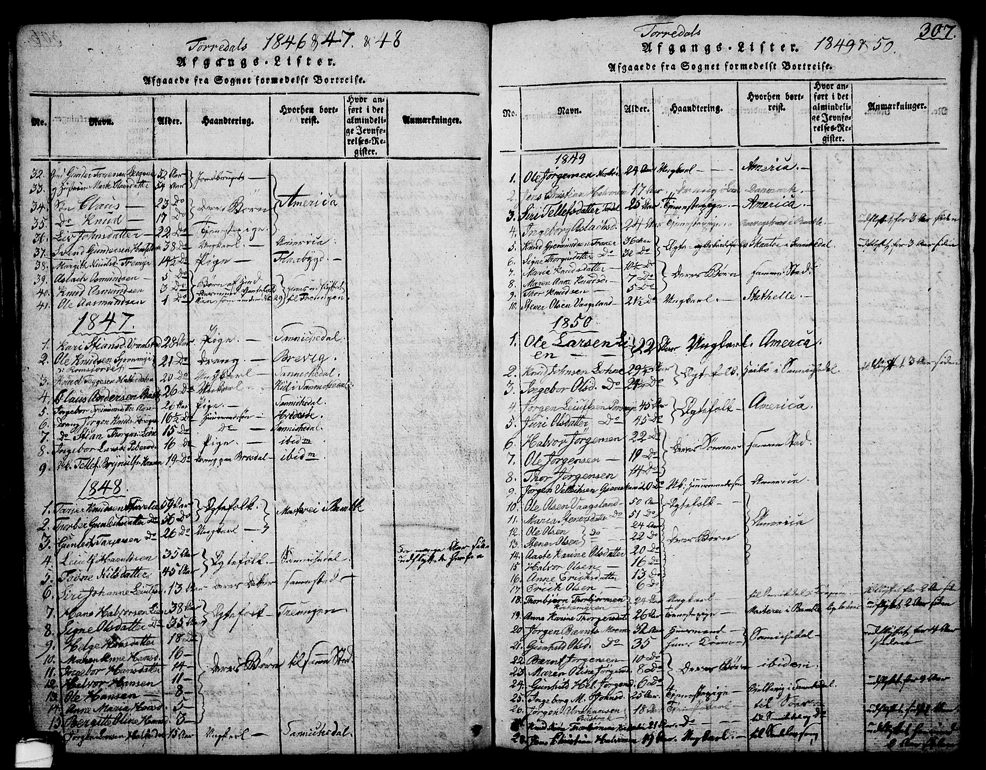 Drangedal kirkebøker, SAKO/A-258/G/Ga/L0001: Parish register (copy) no. I 1 /2, 1814-1856, p. 307