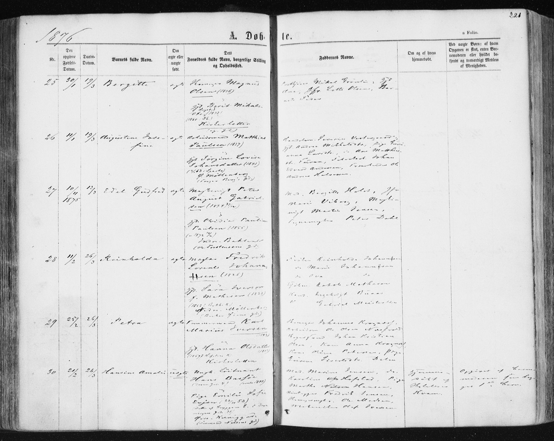 Ministerialprotokoller, klokkerbøker og fødselsregistre - Sør-Trøndelag, SAT/A-1456/604/L0186: Parish register (official) no. 604A07, 1866-1877, p. 221