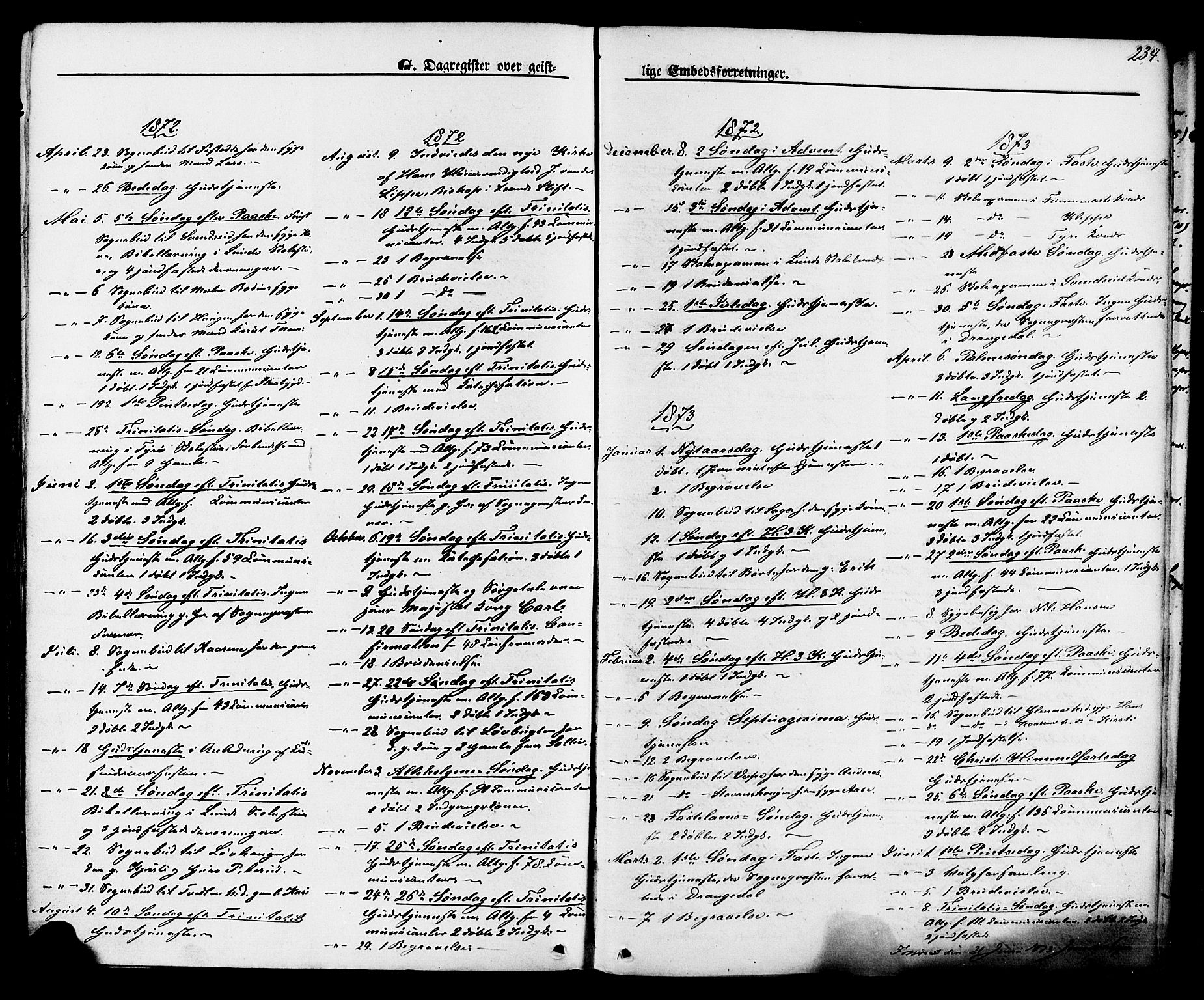 Lunde kirkebøker, SAKO/A-282/F/Fa/L0001: Parish register (official) no. I 1, 1866-1883, p. 234