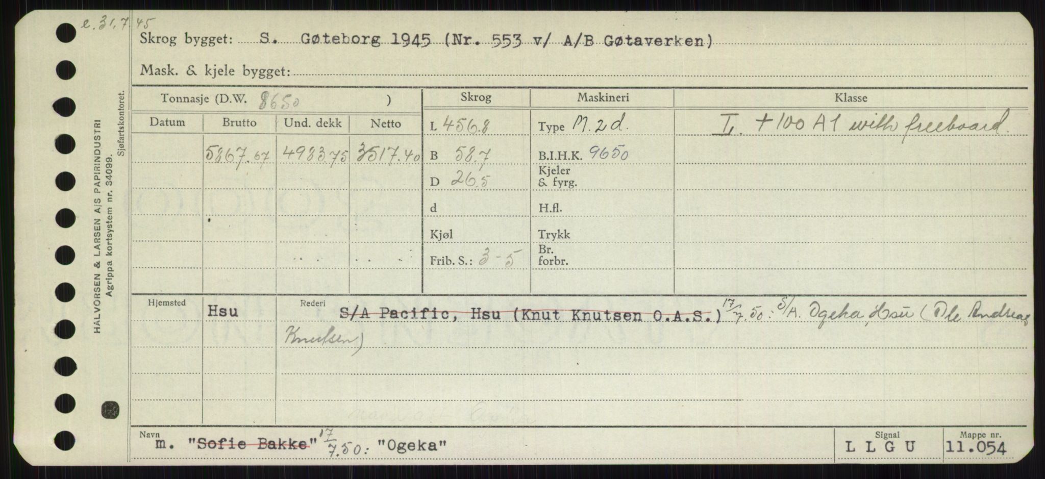 Sjøfartsdirektoratet med forløpere, Skipsmålingen, RA/S-1627/H/Hb/L0004: Fartøy, O-S, p. 13