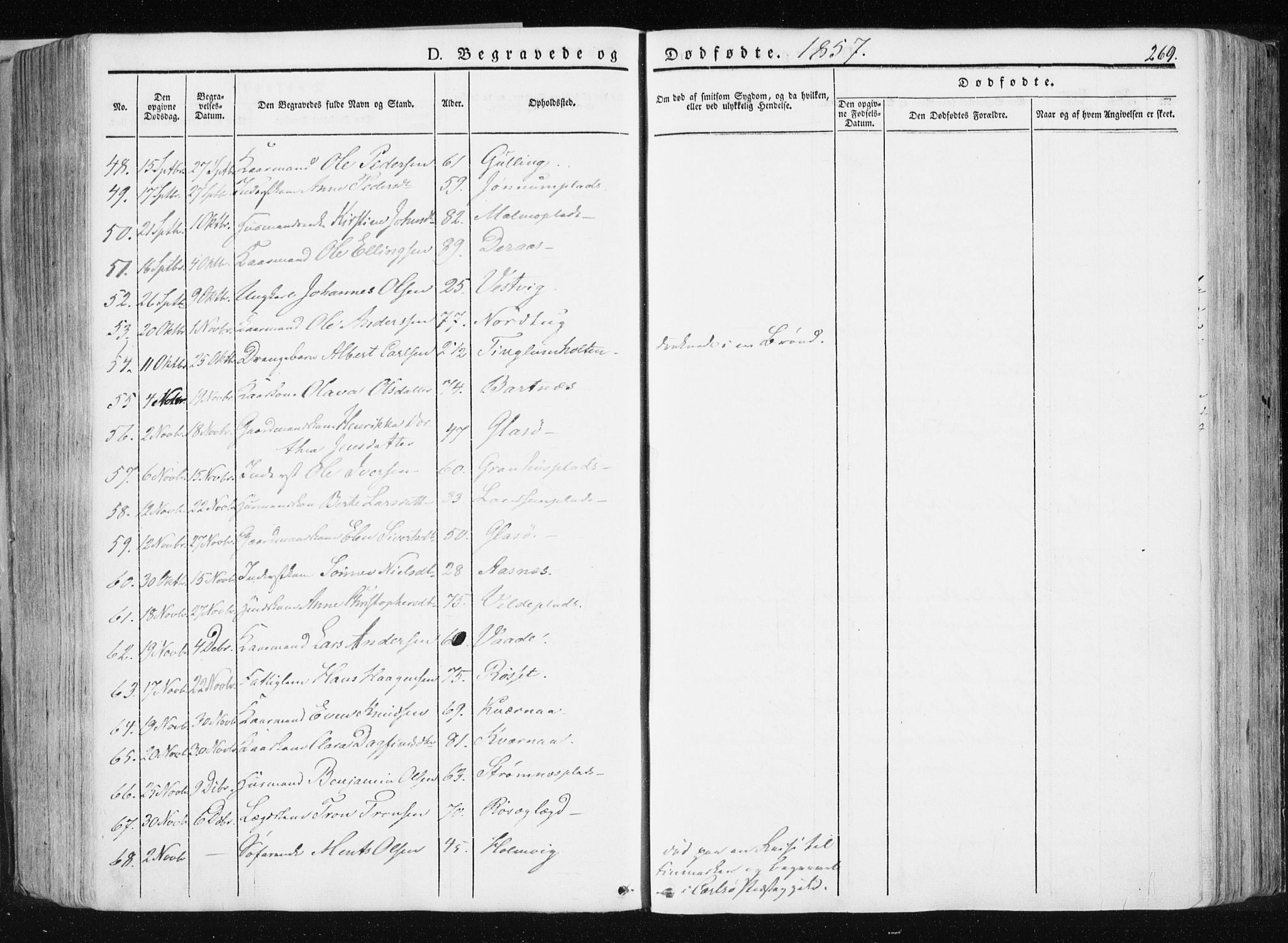 Ministerialprotokoller, klokkerbøker og fødselsregistre - Nord-Trøndelag, SAT/A-1458/741/L0393: Parish register (official) no. 741A07, 1849-1863, p. 269