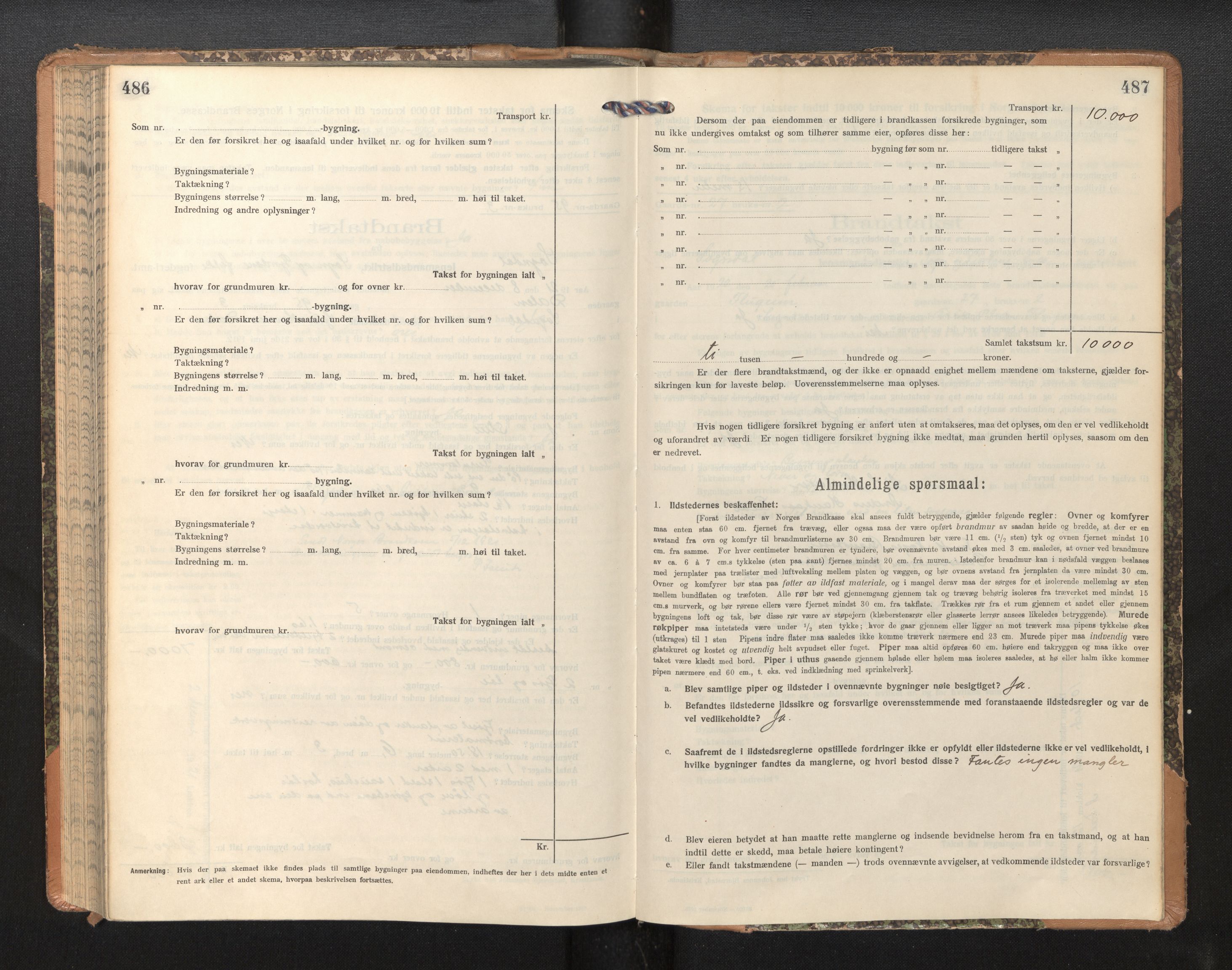 Lensmannen i Sogndal, SAB/A-29901/0012/L0011: Branntakstprotokoll, skjematakst, 1914-1922, p. 486-487