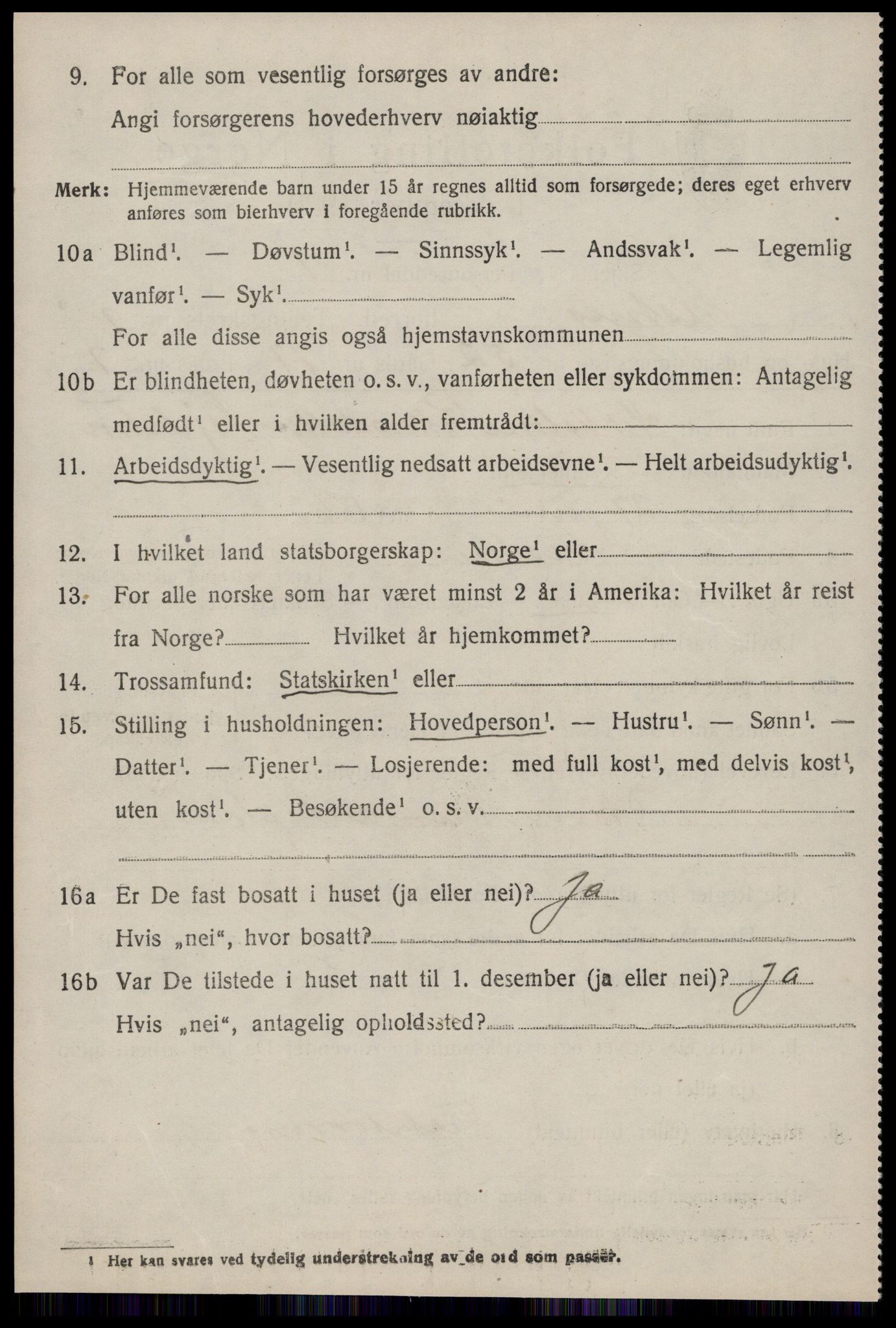 SAT, 1920 census for Vestnes, 1920, p. 6486