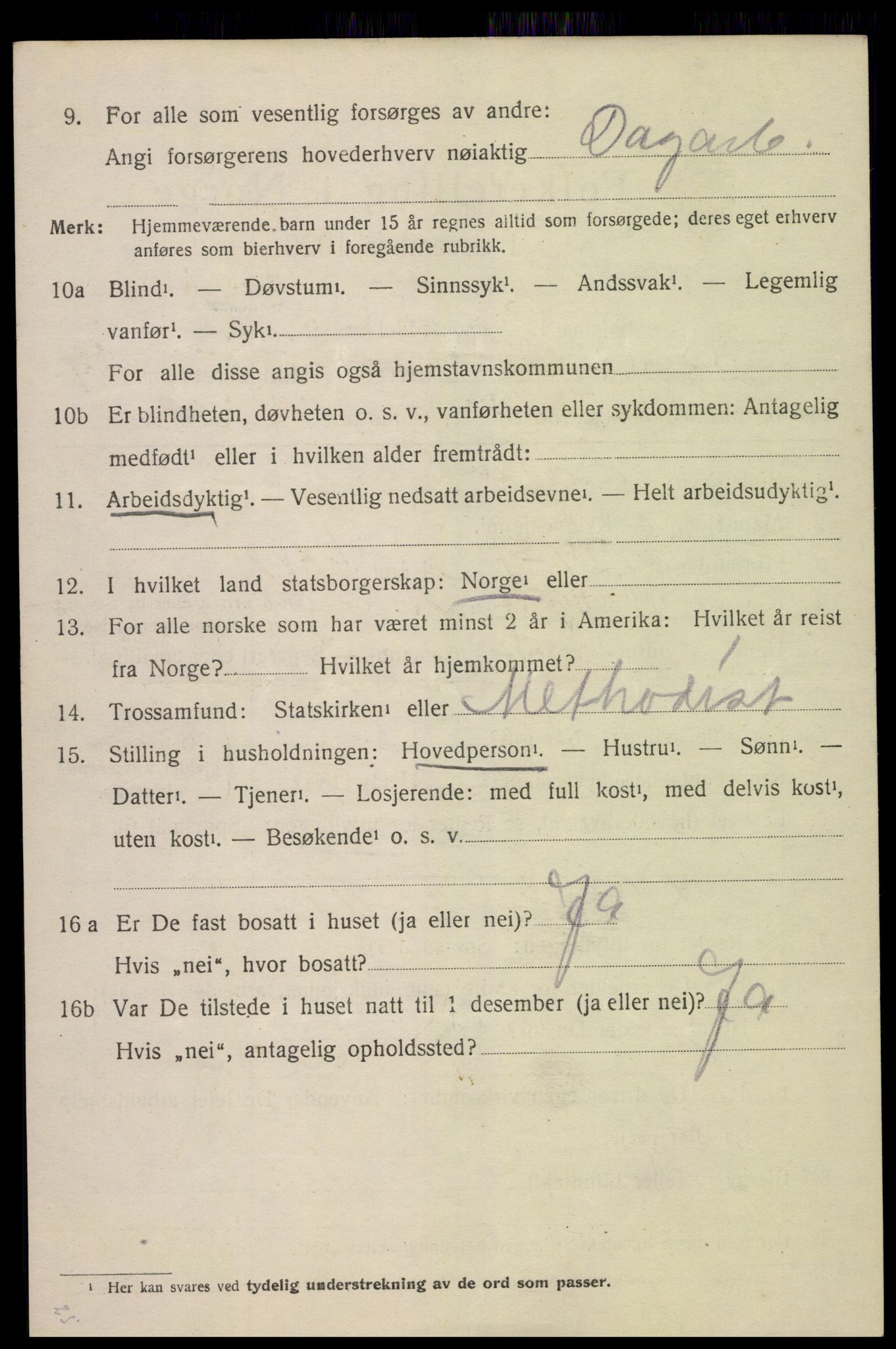 SAK, 1920 census for Øyestad, 1920, p. 9433