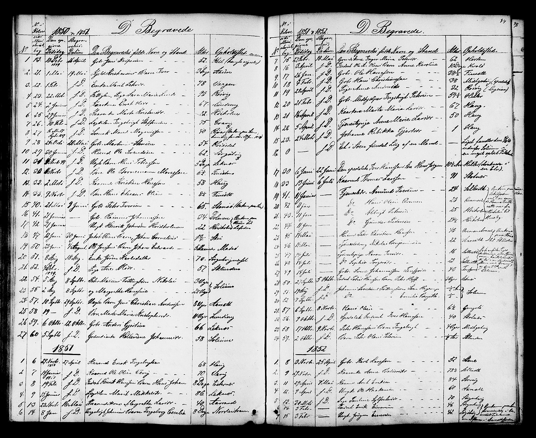 Ministerialprotokoller, klokkerbøker og fødselsregistre - Nord-Trøndelag, SAT/A-1458/788/L0695: Parish register (official) no. 788A02, 1843-1862, p. 84