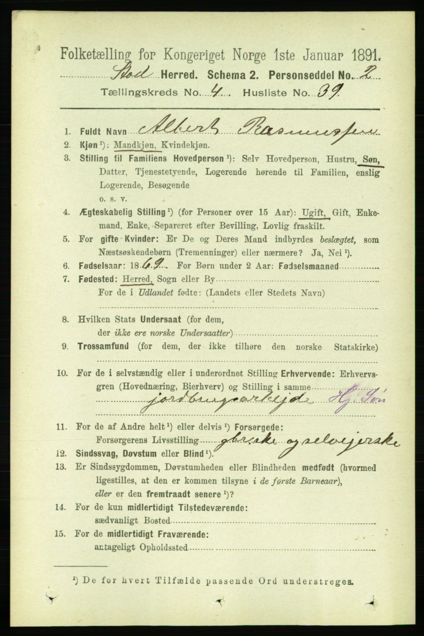 RA, 1891 census for 1734 Stod, 1891, p. 1970