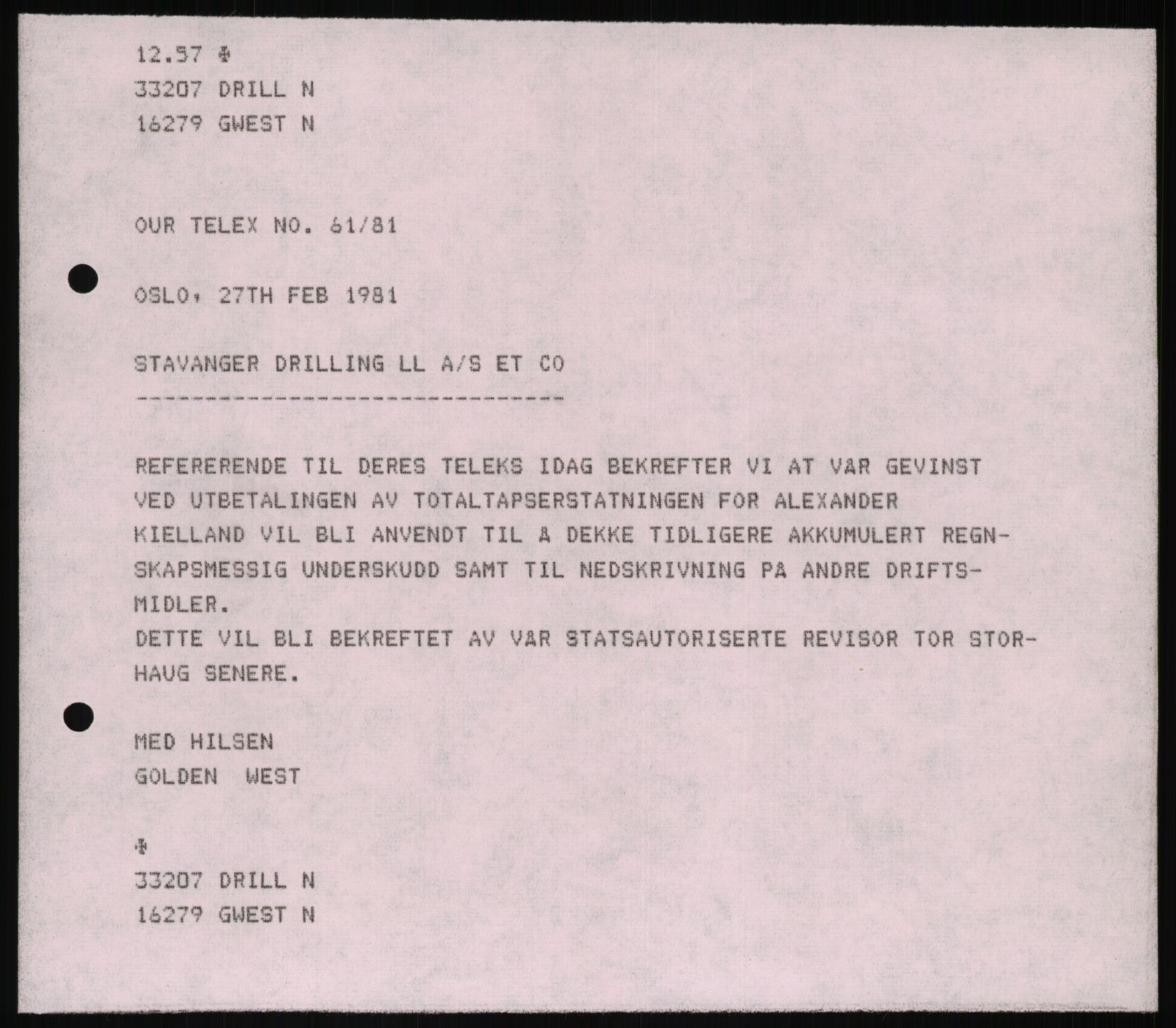 Pa 1503 - Stavanger Drilling AS, AV/SAST-A-101906/D/L0006: Korrespondanse og saksdokumenter, 1974-1984, p. 189