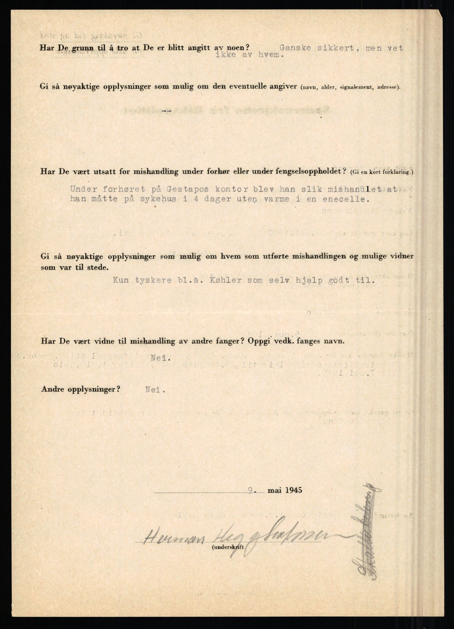 Rikspolitisjefen, AV/RA-S-1560/L/L0006: Hansen, Adolf Boye - Hemstad, Gunnar, 1940-1945, p. 942