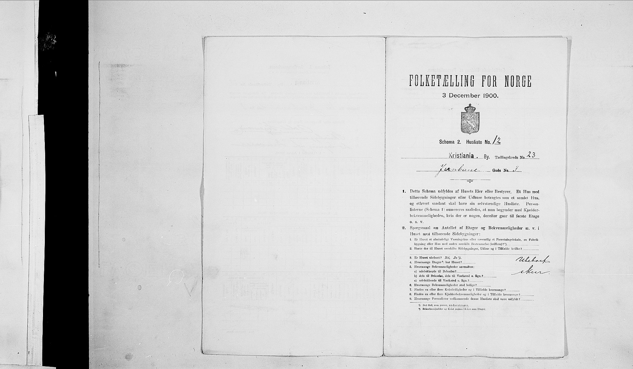 SAO, 1900 census for Kristiania, 1900, p. 43799