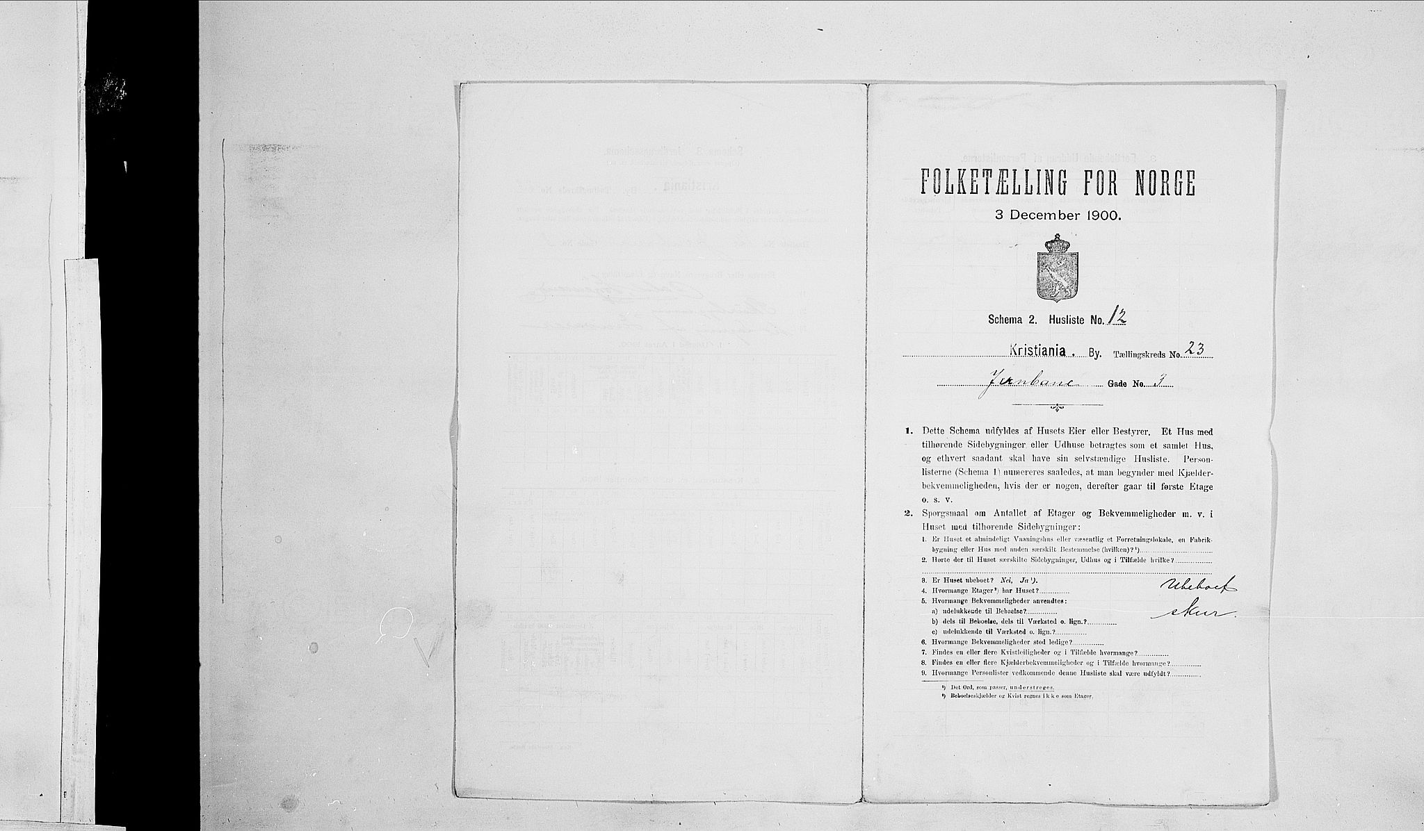 SAO, 1900 census for Kristiania, 1900, p. 43799