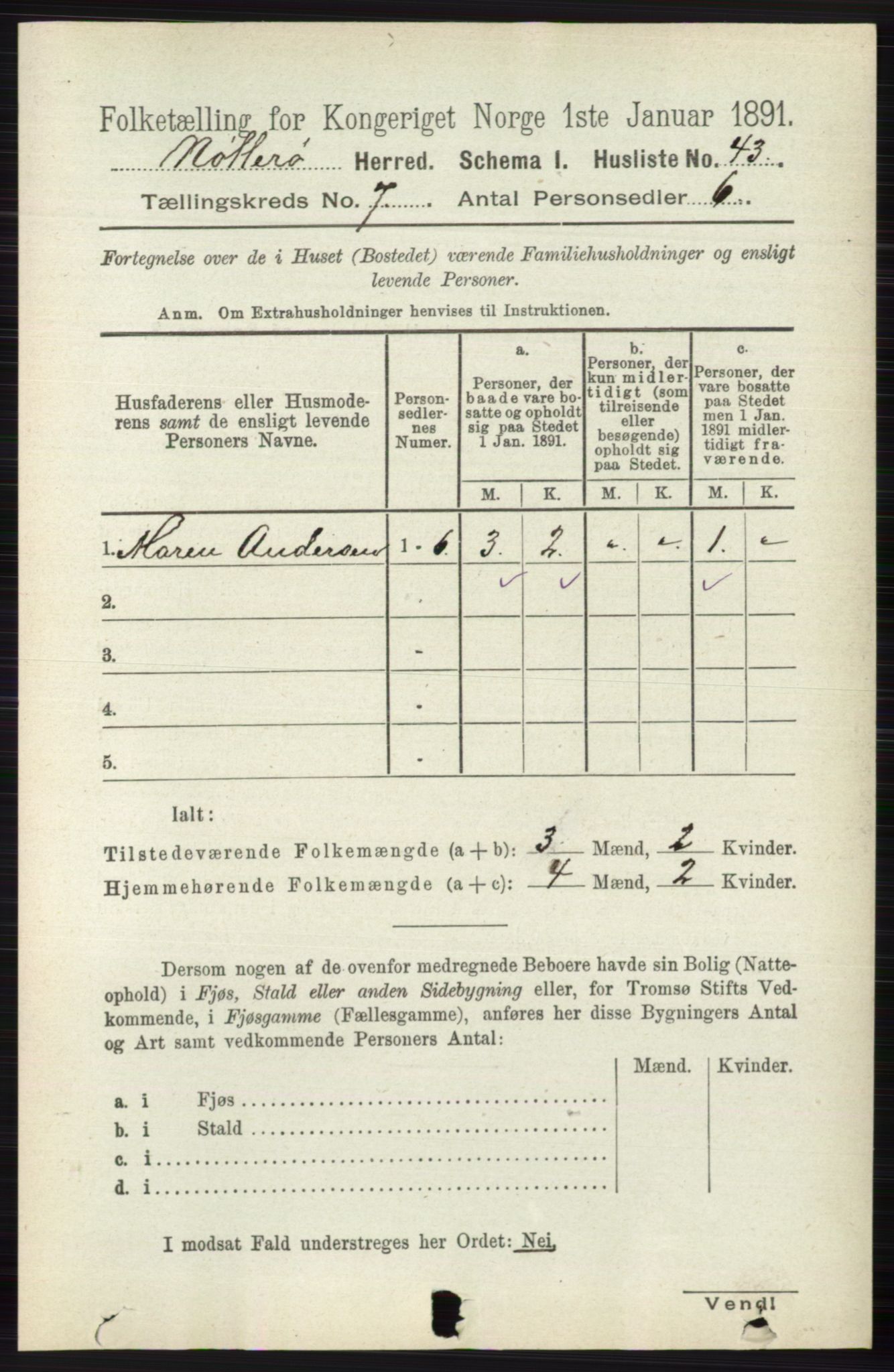 RA, 1891 census for 0722 Nøtterøy, 1891, p. 3465