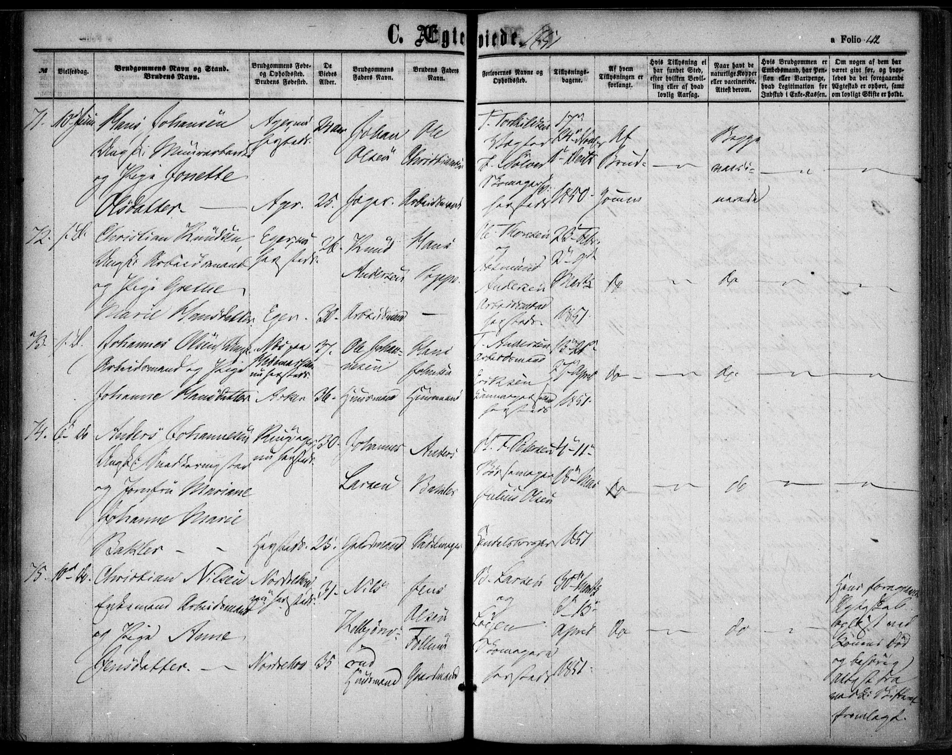 Oslo domkirke Kirkebøker, SAO/A-10752/F/Fa/L0020: Parish register (official) no. 20, 1848-1865, p. 112