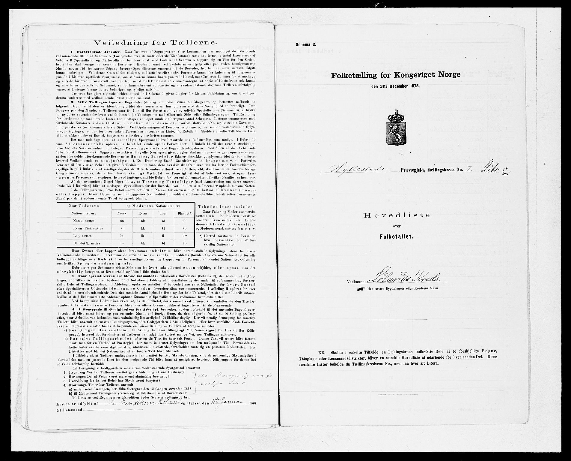 SAB, 1875 census for 1413P Hyllestad, 1875, p. 16