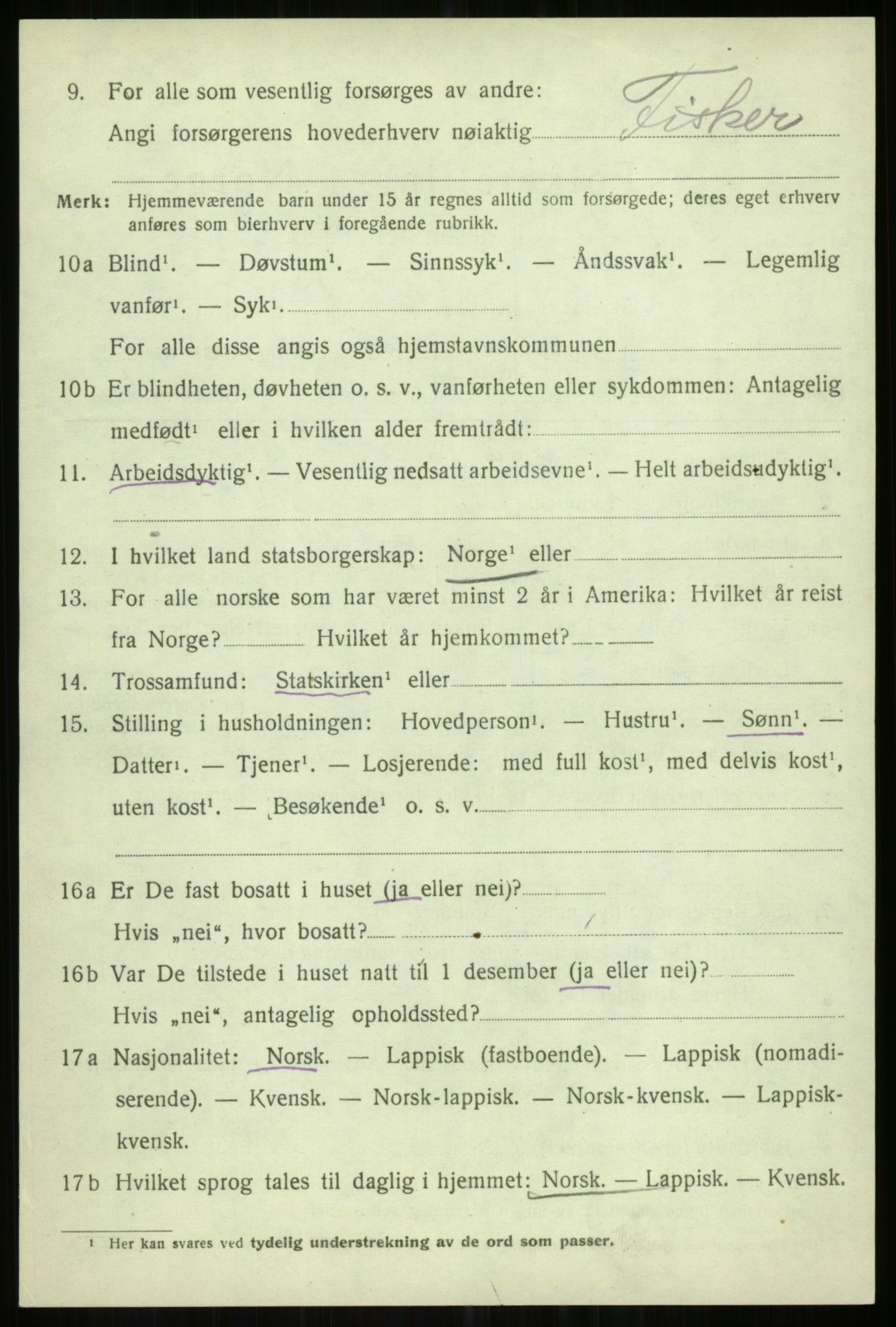 SATØ, 1920 census for Helgøy, 1920, p. 3510