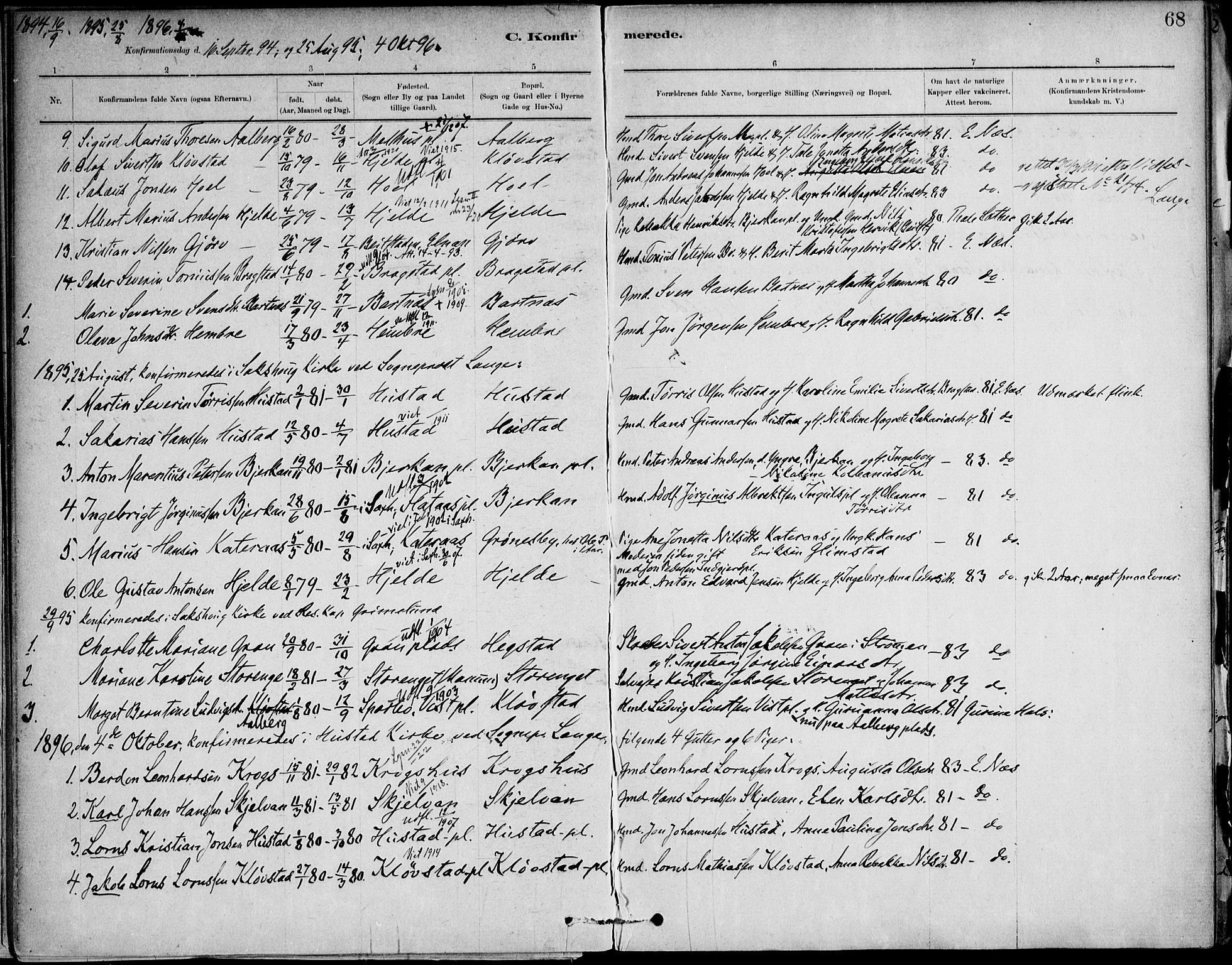 Ministerialprotokoller, klokkerbøker og fødselsregistre - Nord-Trøndelag, SAT/A-1458/732/L0316: Parish register (official) no. 732A01, 1879-1921, p. 68