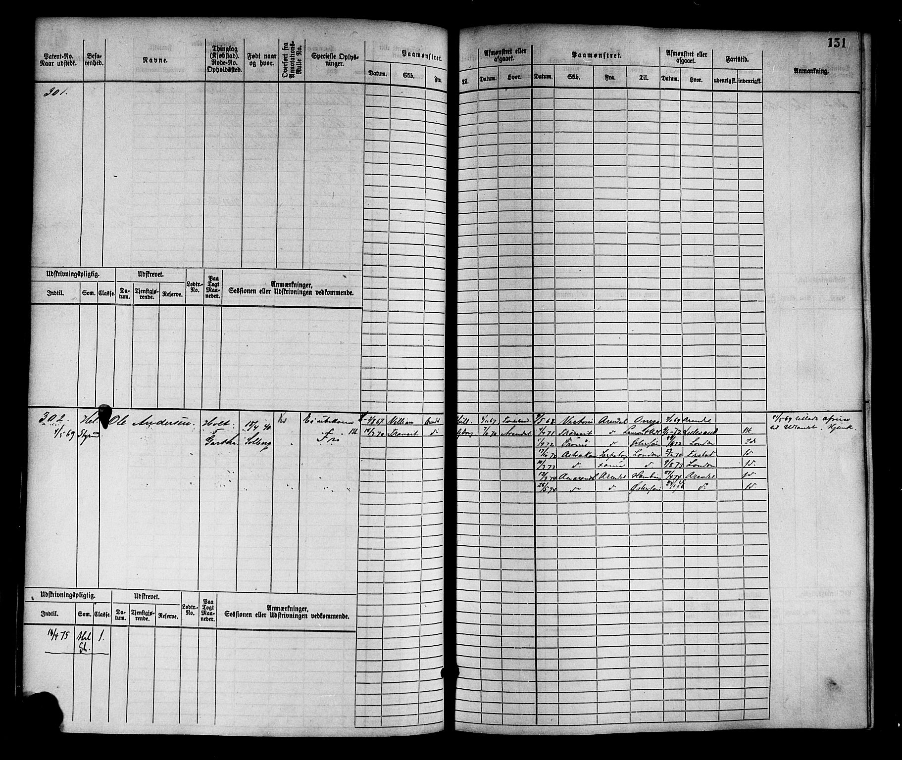 Tvedestrand mønstringskrets, SAK/2031-0011/F/Fb/L0001: Hovedrulle nr 1-766, R-2, 1868-1885, p. 159