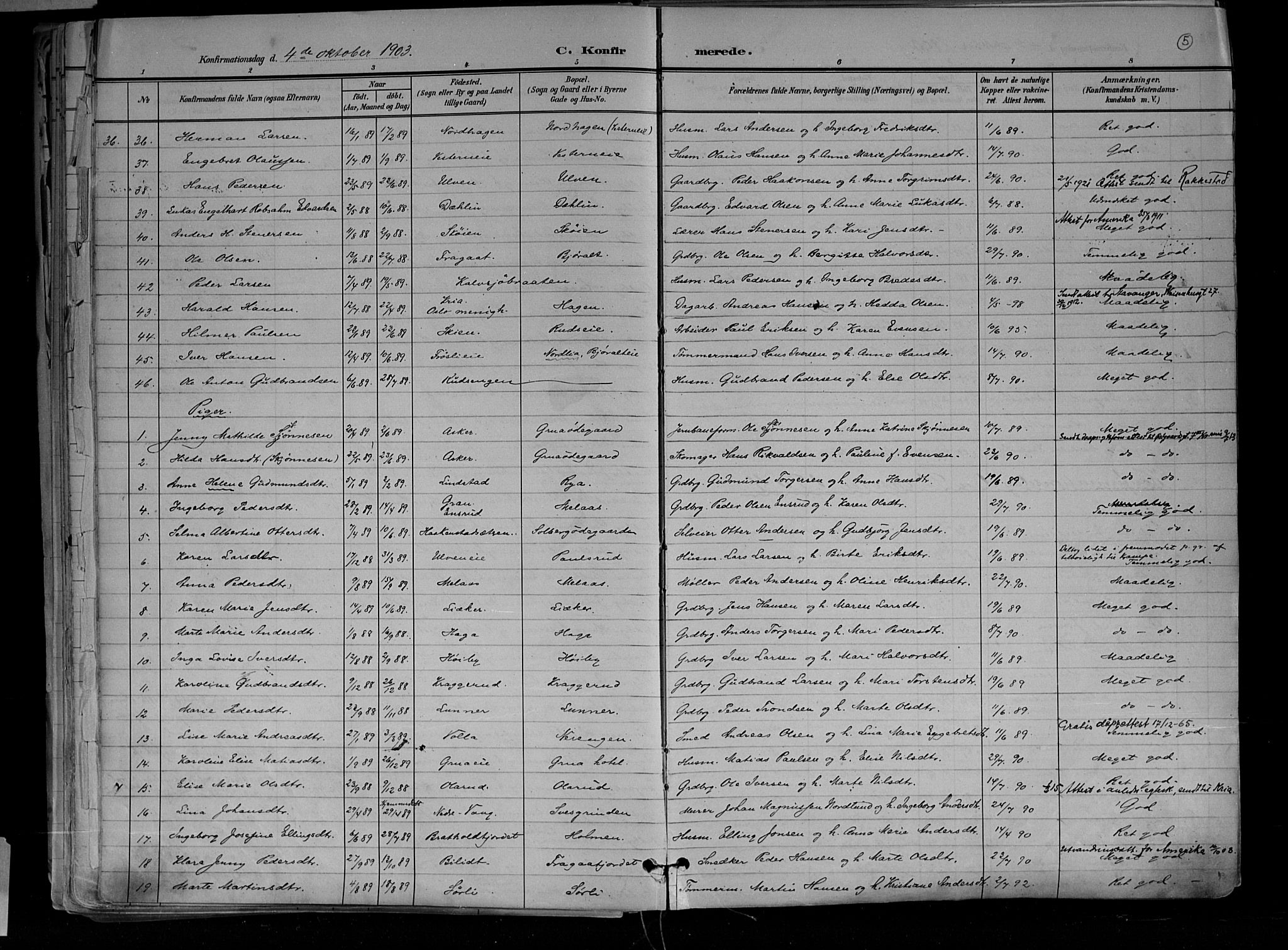 Jevnaker prestekontor, SAH/PREST-116/H/Ha/Haa/L0010: Parish register (official) no. 10, 1891-1906, p. 5