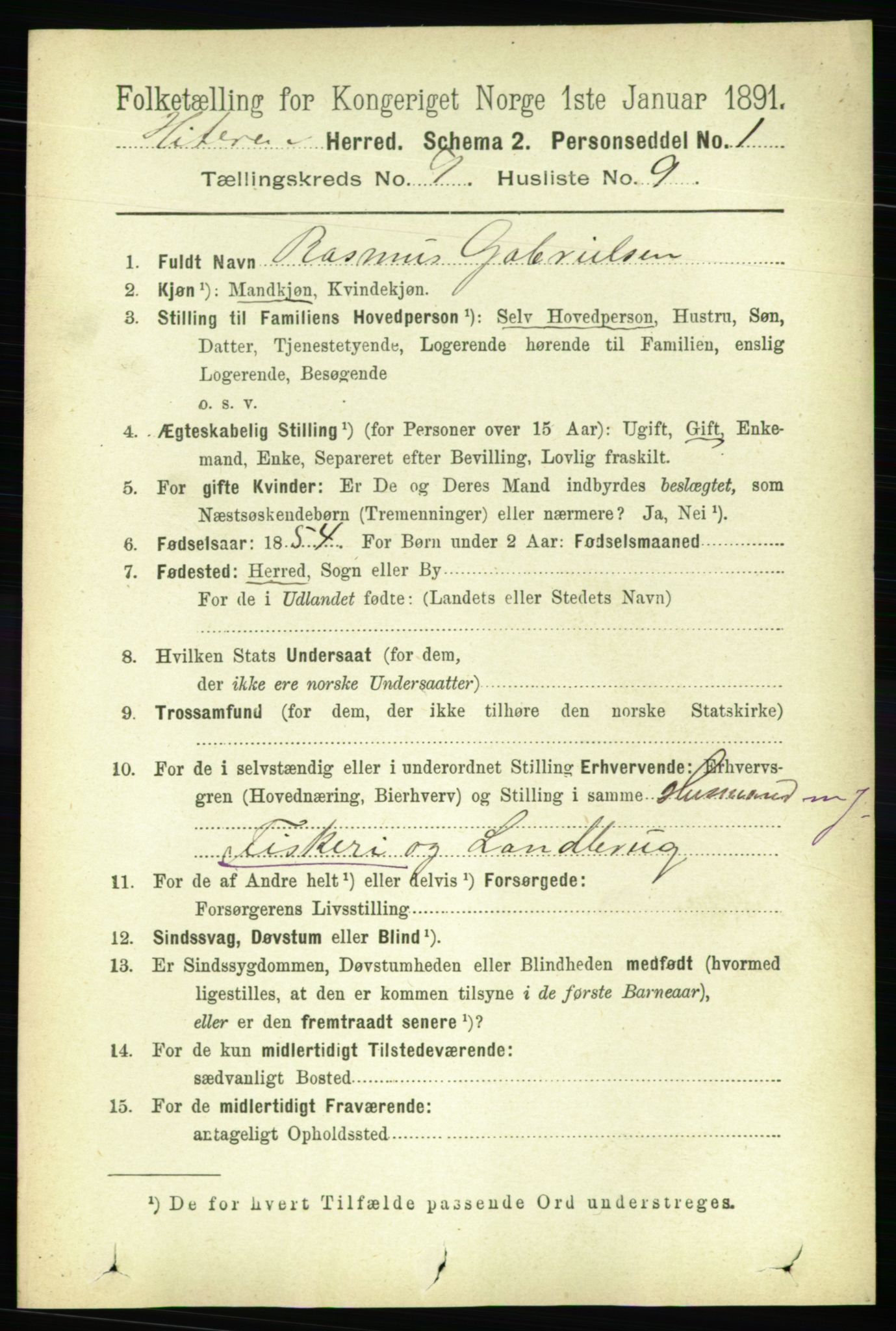 RA, 1891 census for 1617 Hitra, 1891, p. 1819