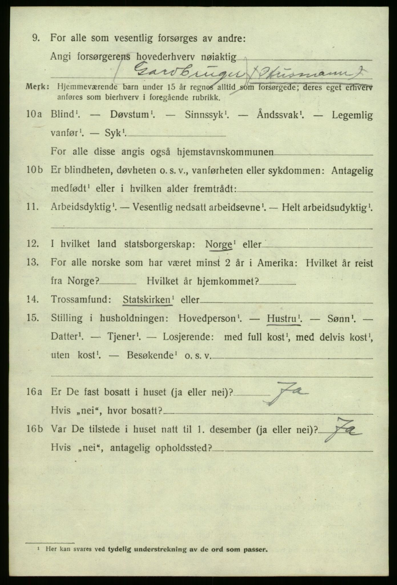 SAB, 1920 census for Hyllestad, 1920, p. 897