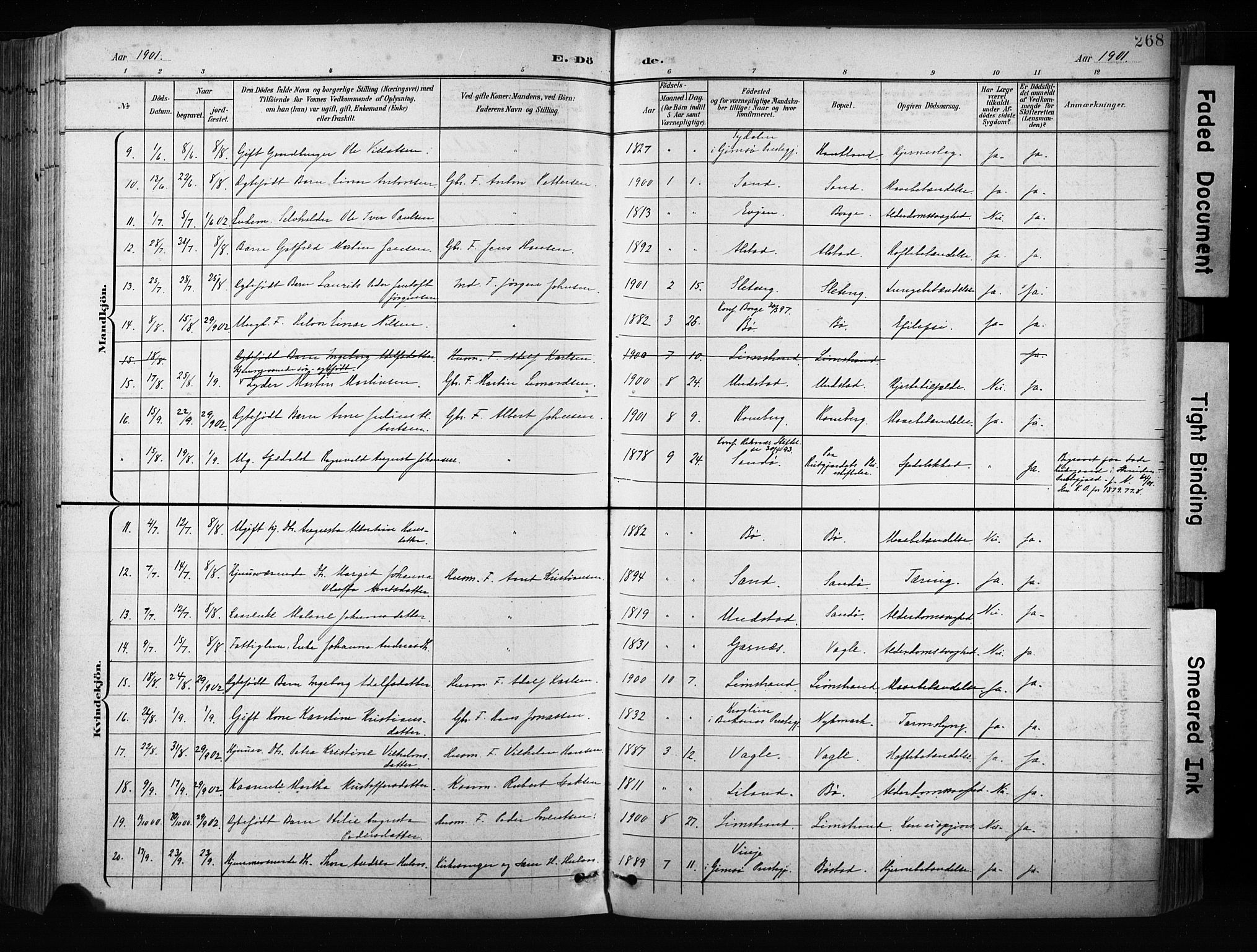 Ministerialprotokoller, klokkerbøker og fødselsregistre - Nordland, AV/SAT-A-1459/880/L1134: Parish register (official) no. 880A08, 1899-1908, p. 268