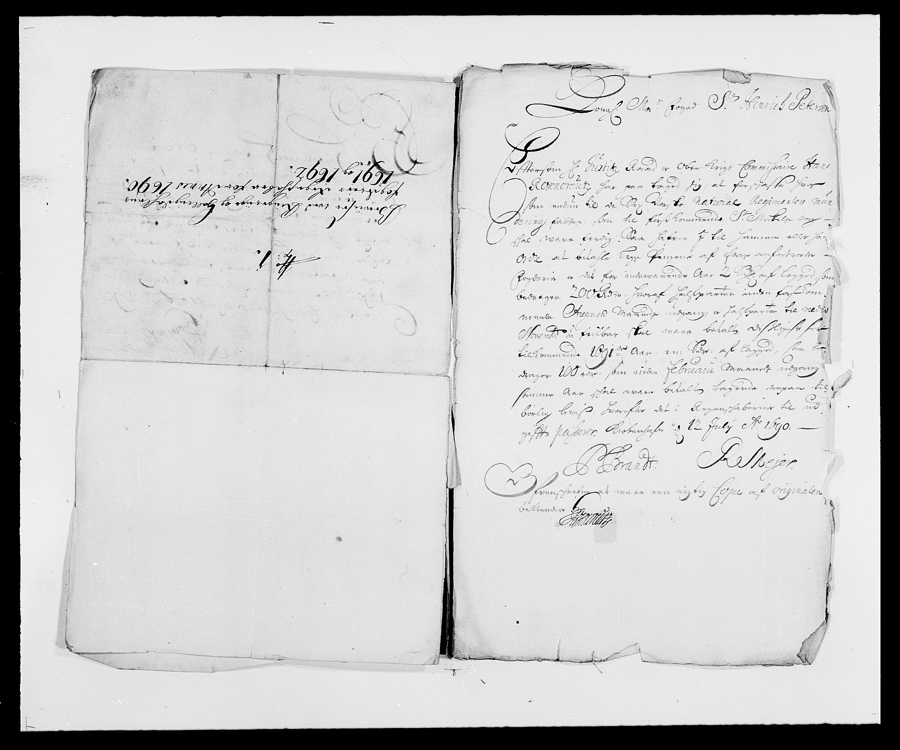 Rentekammeret inntil 1814, Reviderte regnskaper, Fogderegnskap, AV/RA-EA-4092/R21/L1448: Fogderegnskap Ringerike og Hallingdal, 1690-1692, p. 124