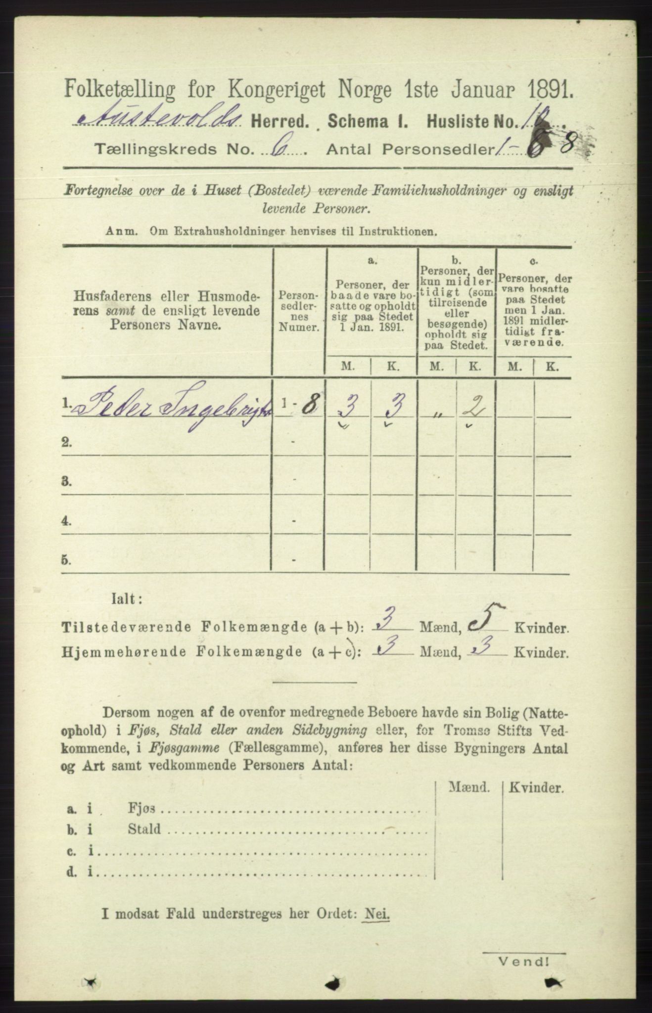 RA, 1891 census for 1244 Austevoll, 1891, p. 2527
