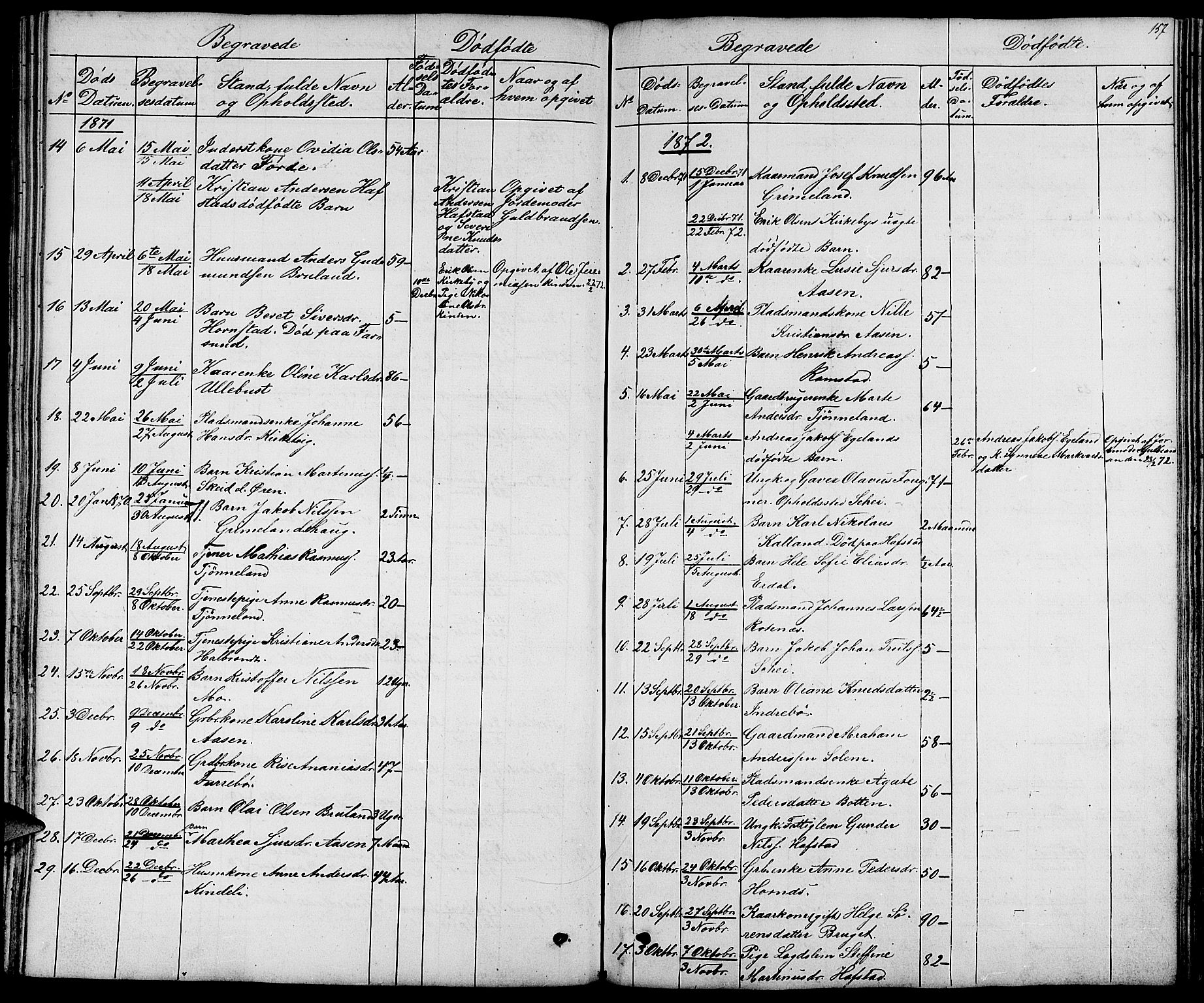 Førde sokneprestembete, SAB/A-79901/H/Hab/Haba/L0001: Parish register (copy) no. A 1, 1853-1880, p. 157