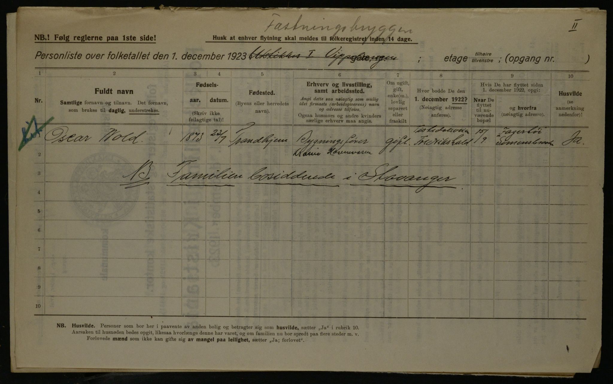 OBA, Municipal Census 1923 for Kristiania, 1923, p. 27274