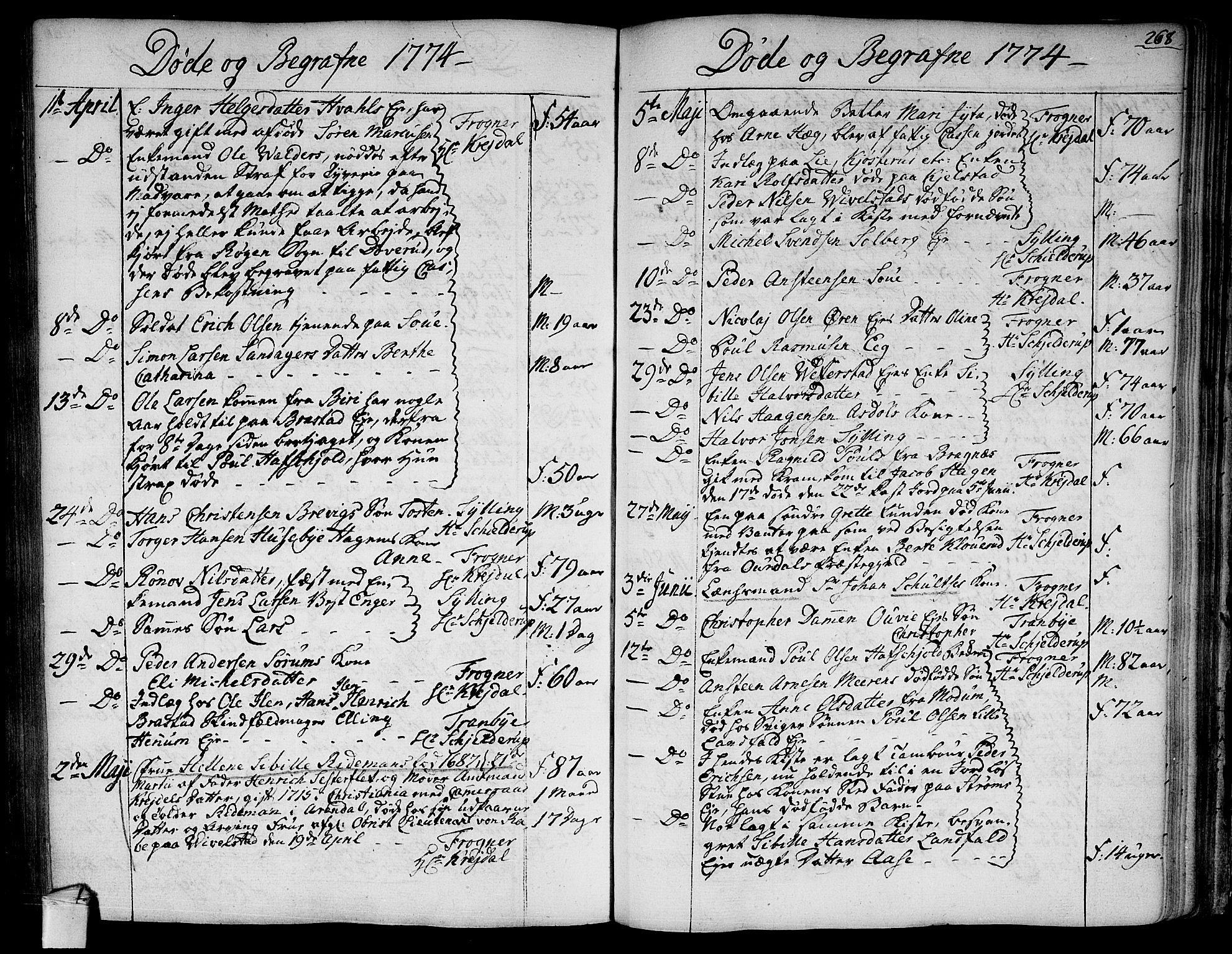 Lier kirkebøker, AV/SAKO-A-230/F/Fa/L0006: Parish register (official) no. I 6, 1777-1794, p. 267-268