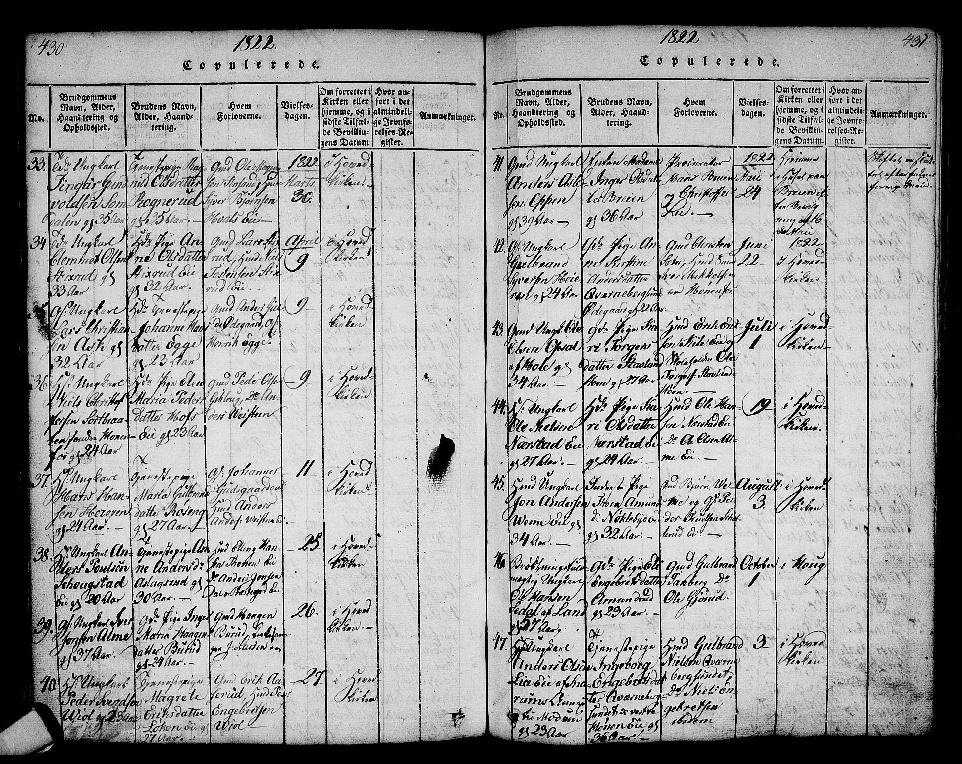 Norderhov kirkebøker, SAKO/A-237/G/Ga/L0002: Parish register (copy) no. I 2, 1814-1867, p. 430-431