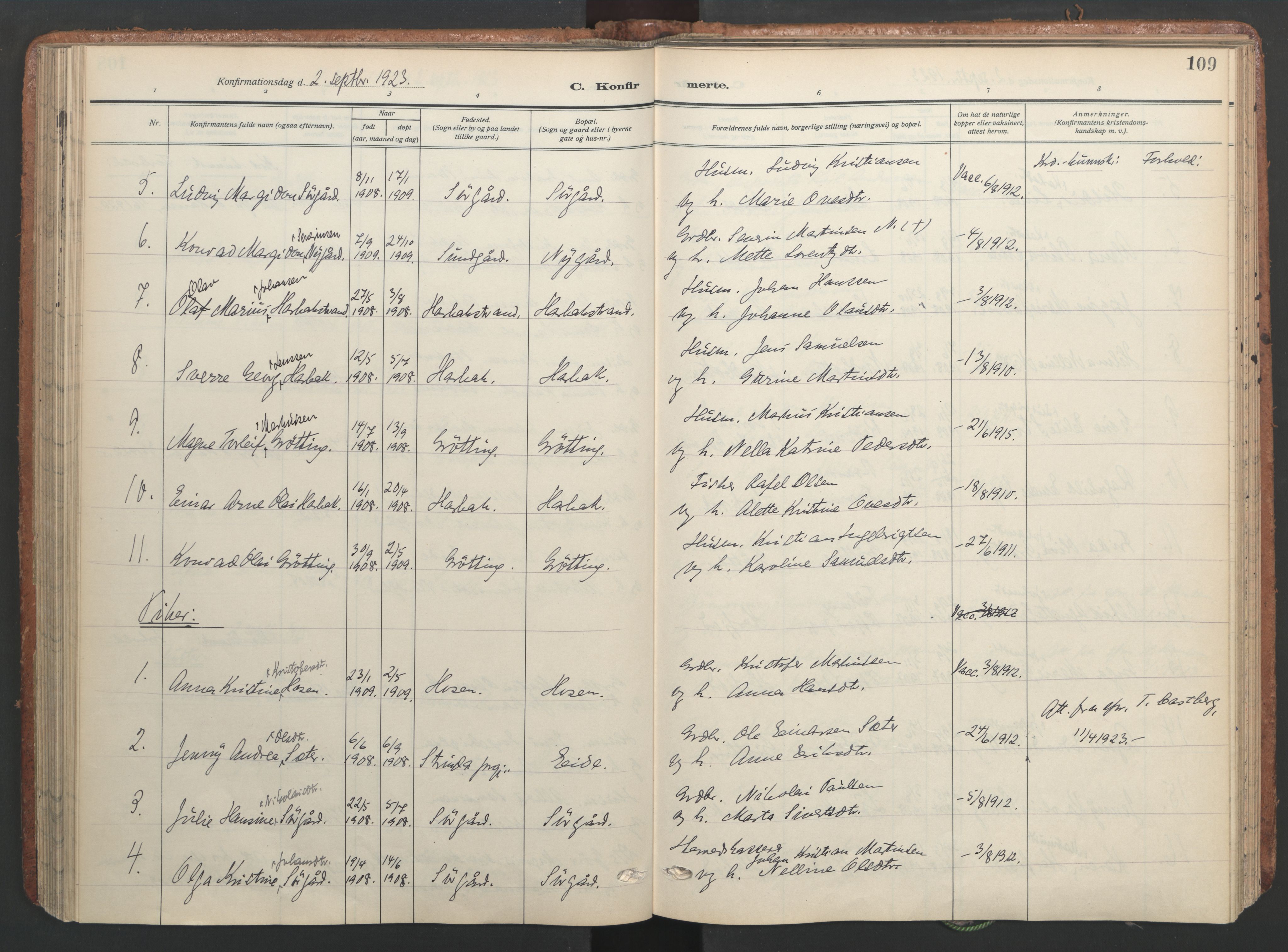 Ministerialprotokoller, klokkerbøker og fødselsregistre - Sør-Trøndelag, SAT/A-1456/656/L0694: Parish register (official) no. 656A03, 1914-1931, p. 109