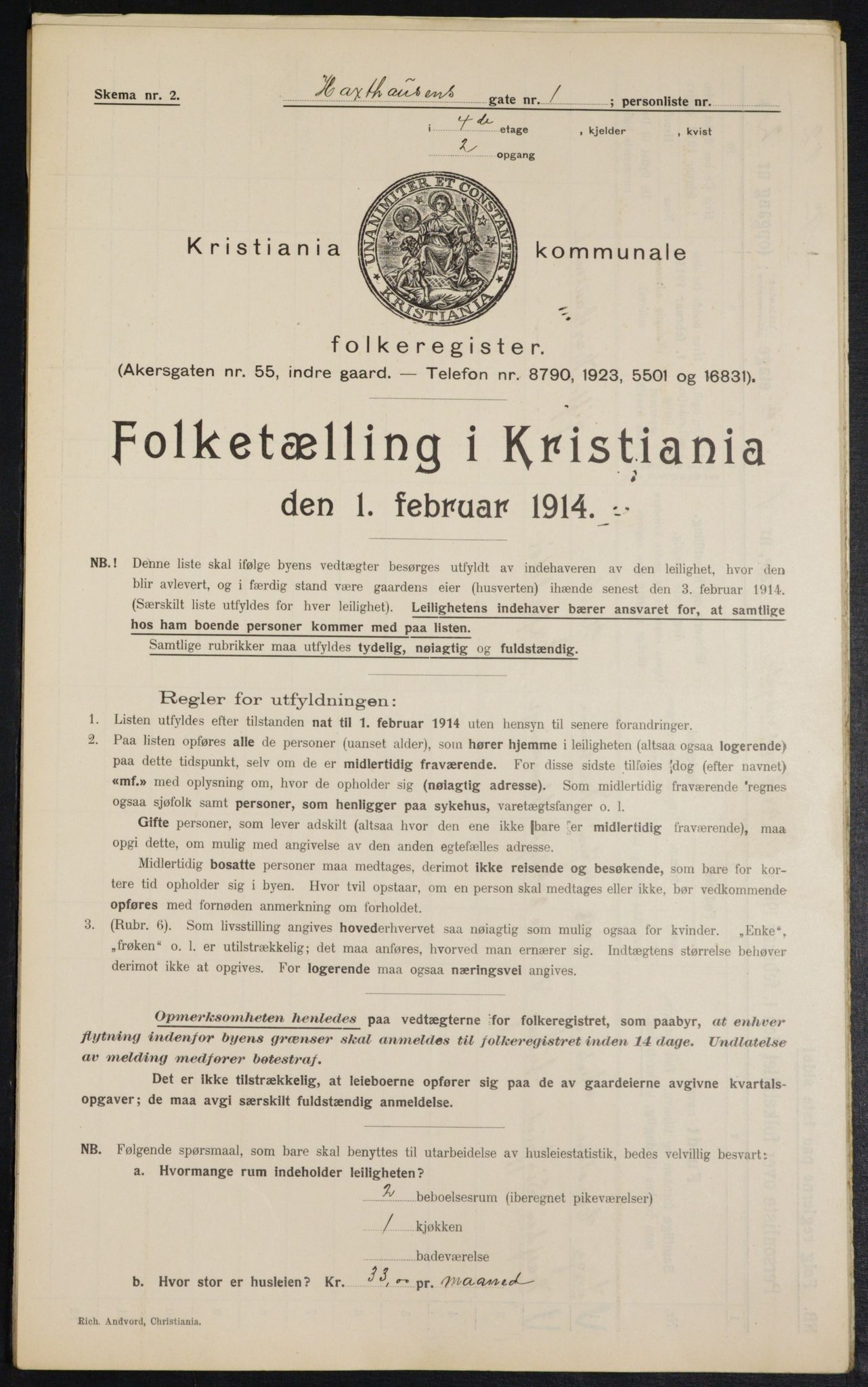 OBA, Municipal Census 1914 for Kristiania, 1914, p. 35565